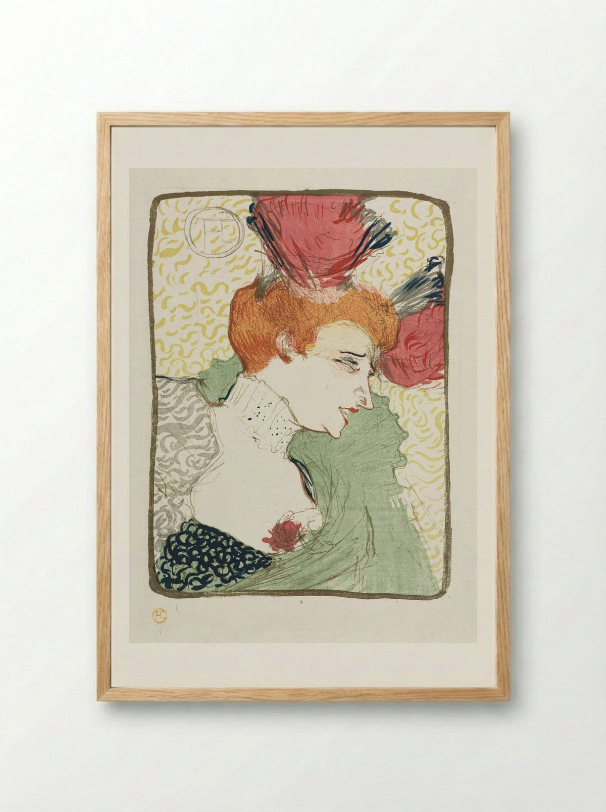 Bust of Mademoiselle Lender - Henri de Toulouse-Lautrec - Framed Print Wood