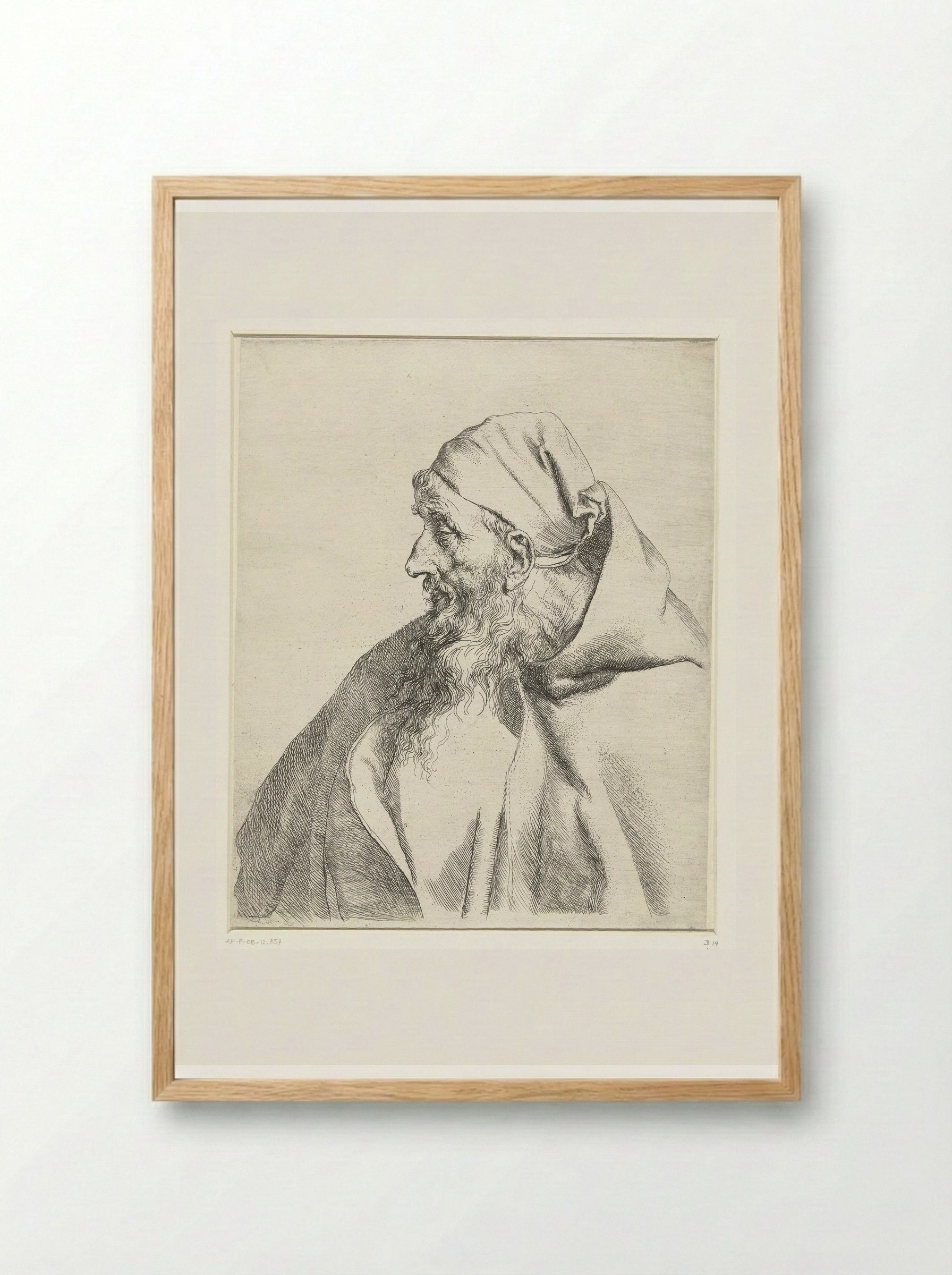 Bust of a Capuchin Monk - Jan Lievens - Framed Print Wood