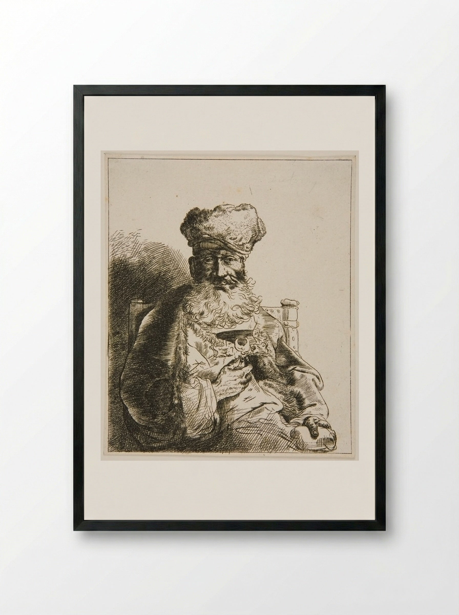 Bust of a Jewish Priest - Christian Wilhelm Ernst Dietrich - Framed Print Black