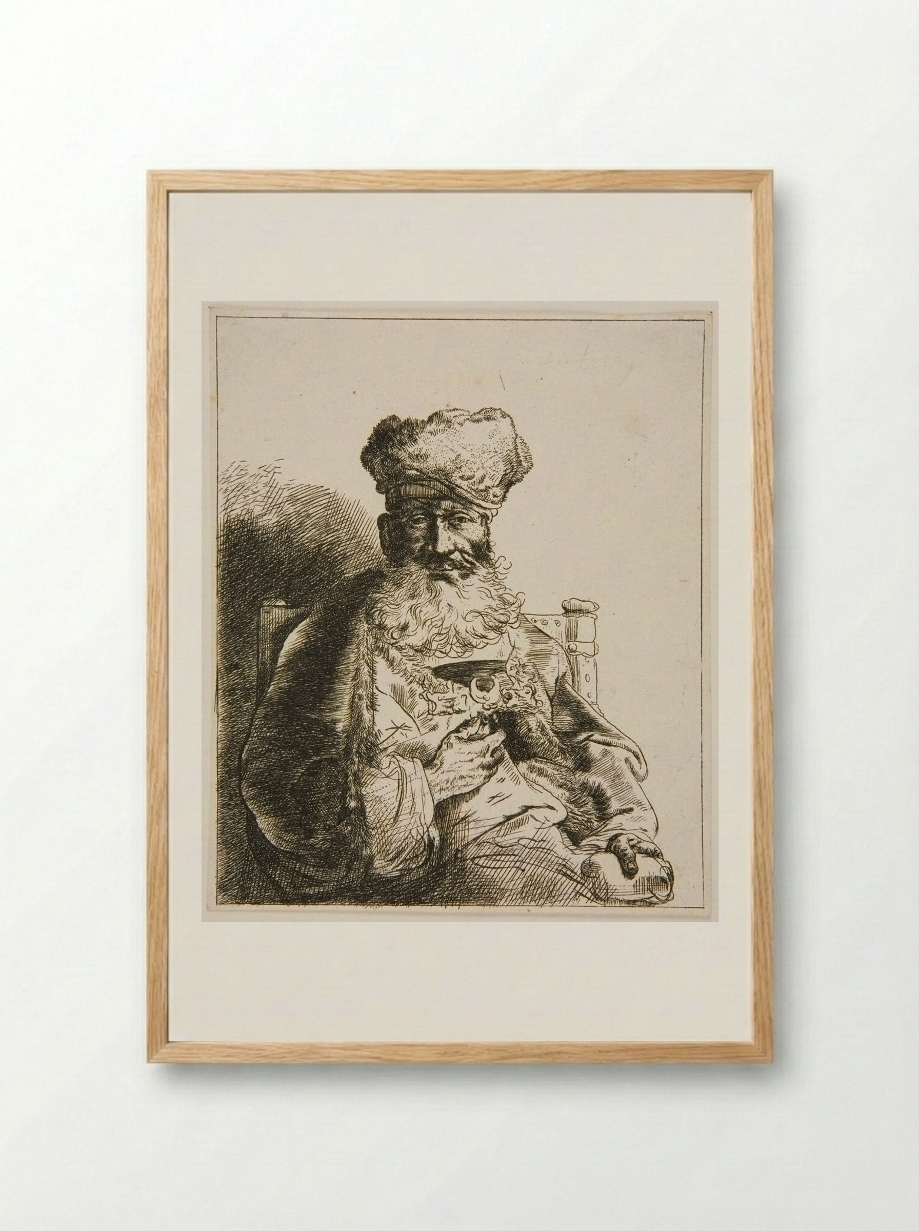 Bust of a Jewish Priest - Christian Wilhelm Ernst Dietrich - Framed Print Wood