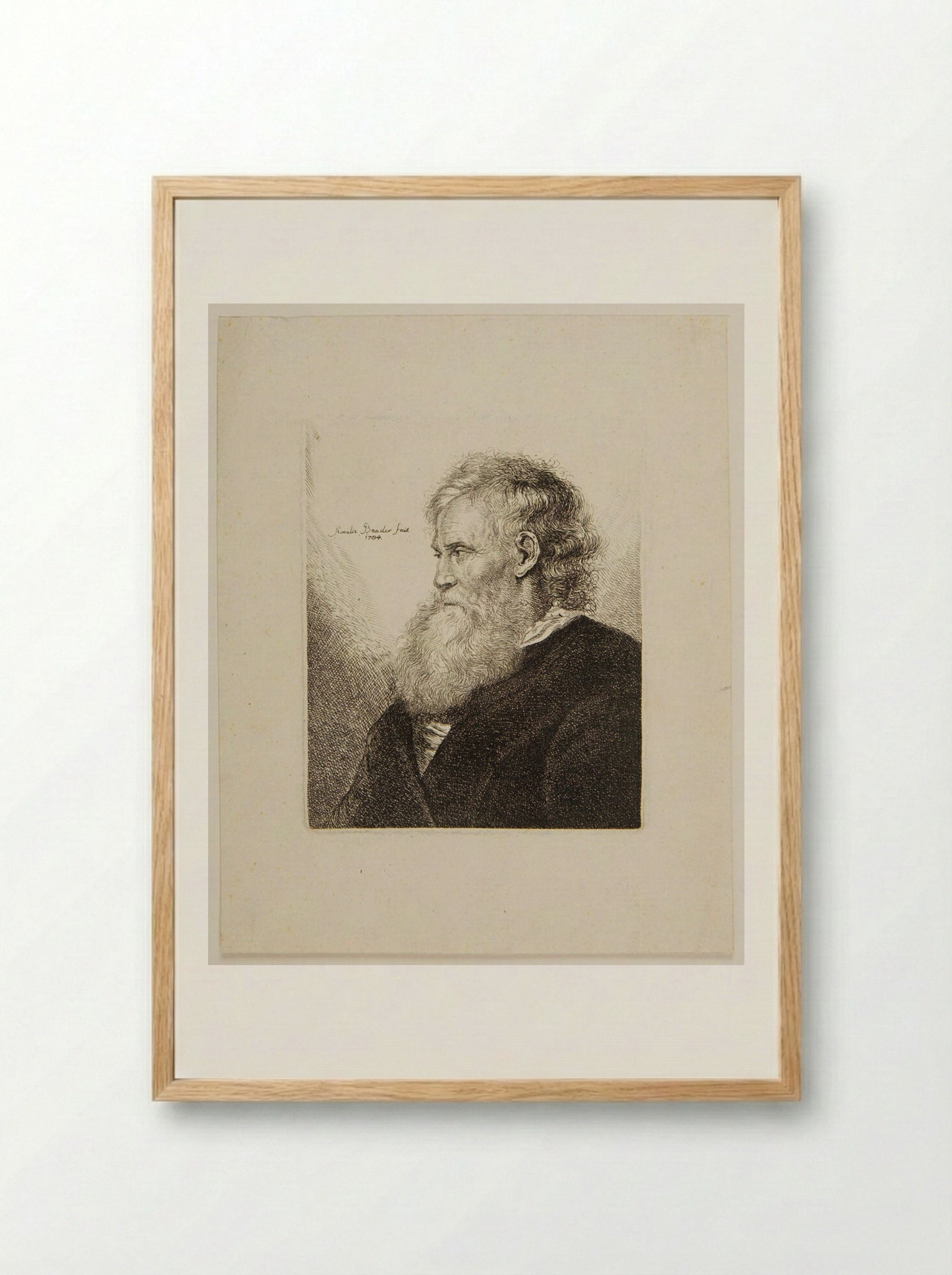 Bust of a Man - Amalie Baader - Framed Print Wood