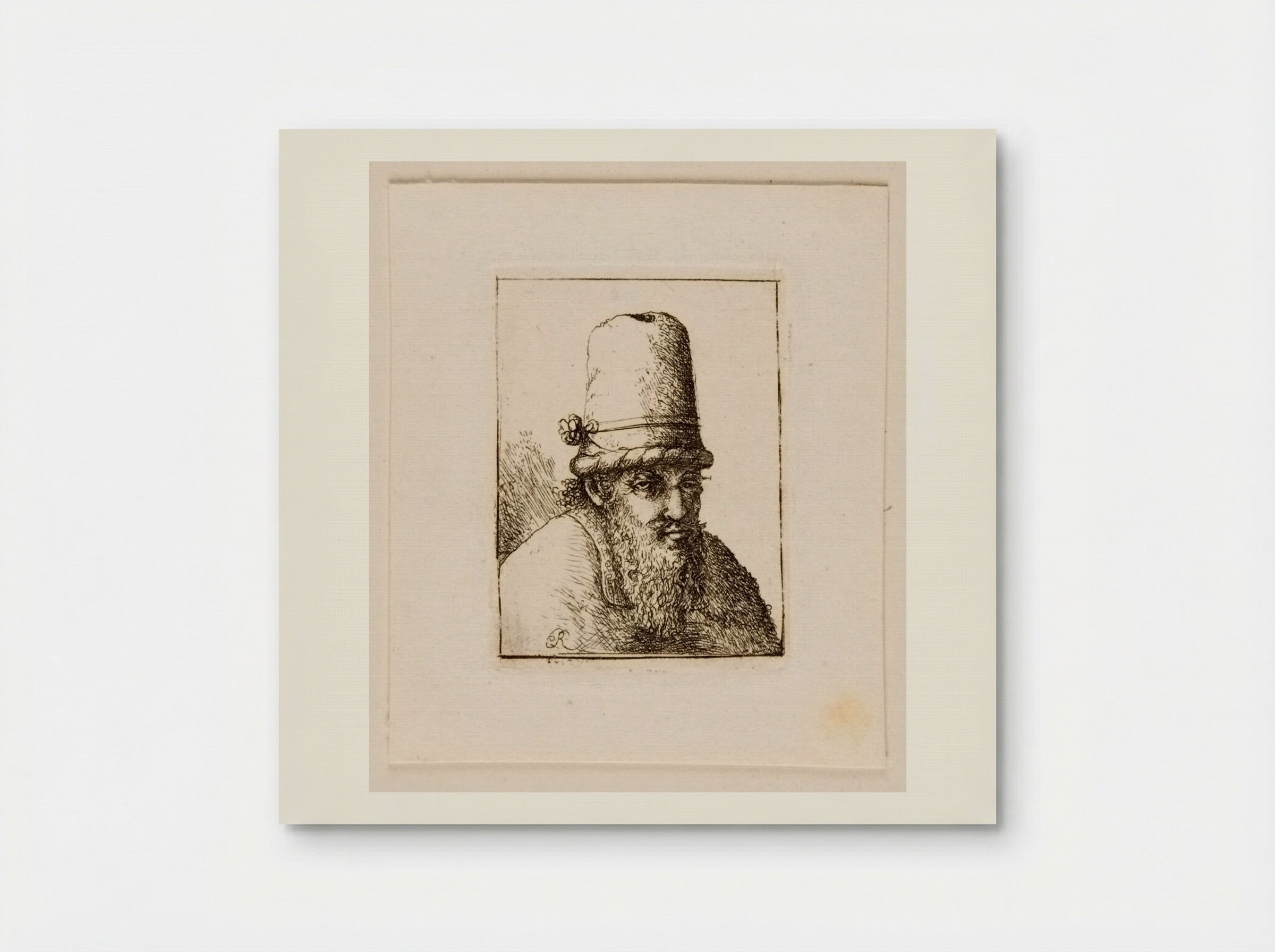 Bust of an Old Man with Long Beard and High Hat - David Deuchar - Poster