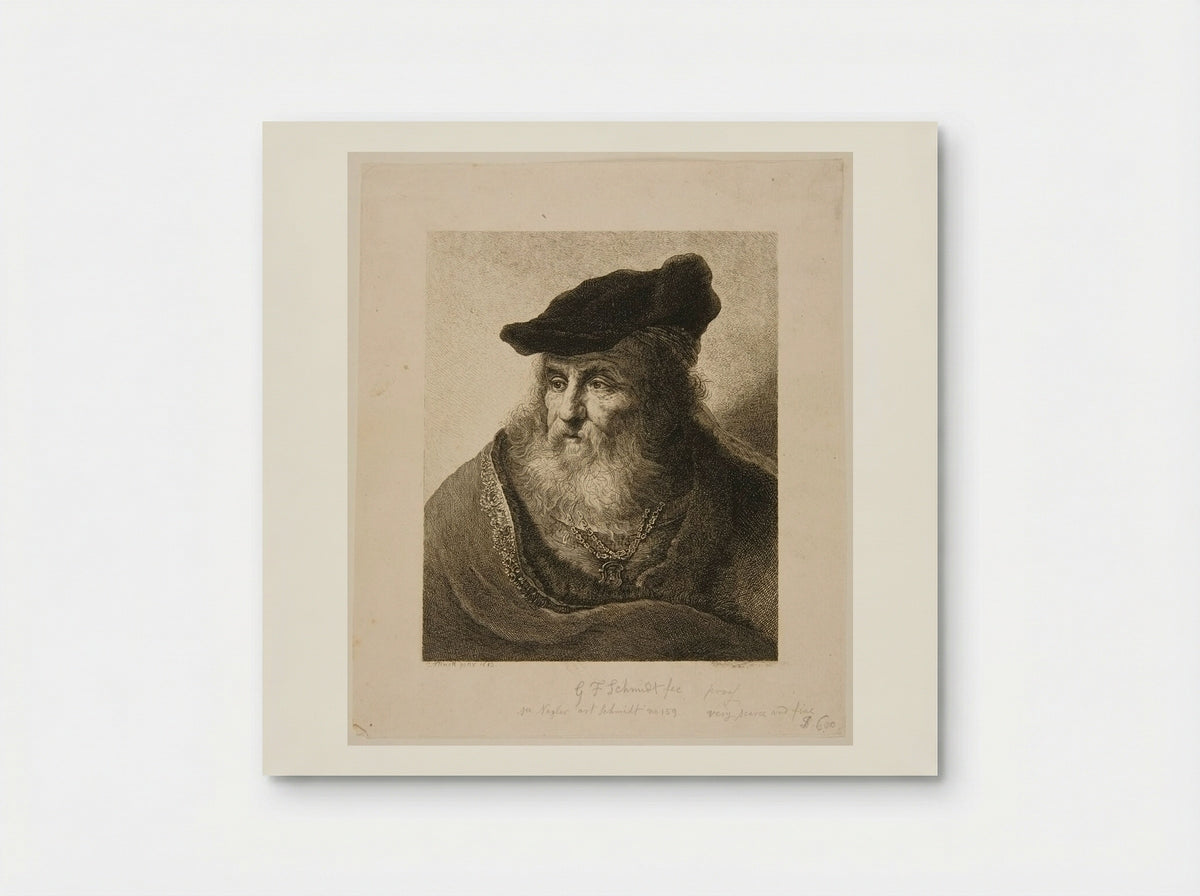 Bust of an Old Man with a Turban - Georg Friedrich Schmidt - Poster