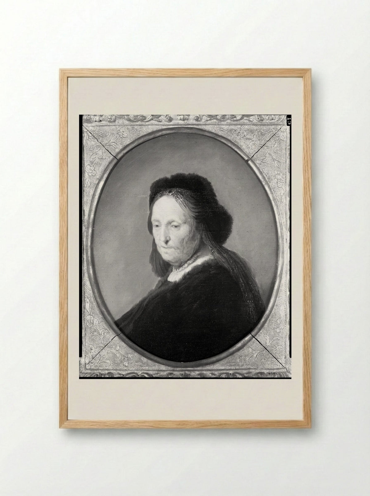Bust of an Old Woman - Rembrandt Harmensz. van Rijn - Framed Print Wood