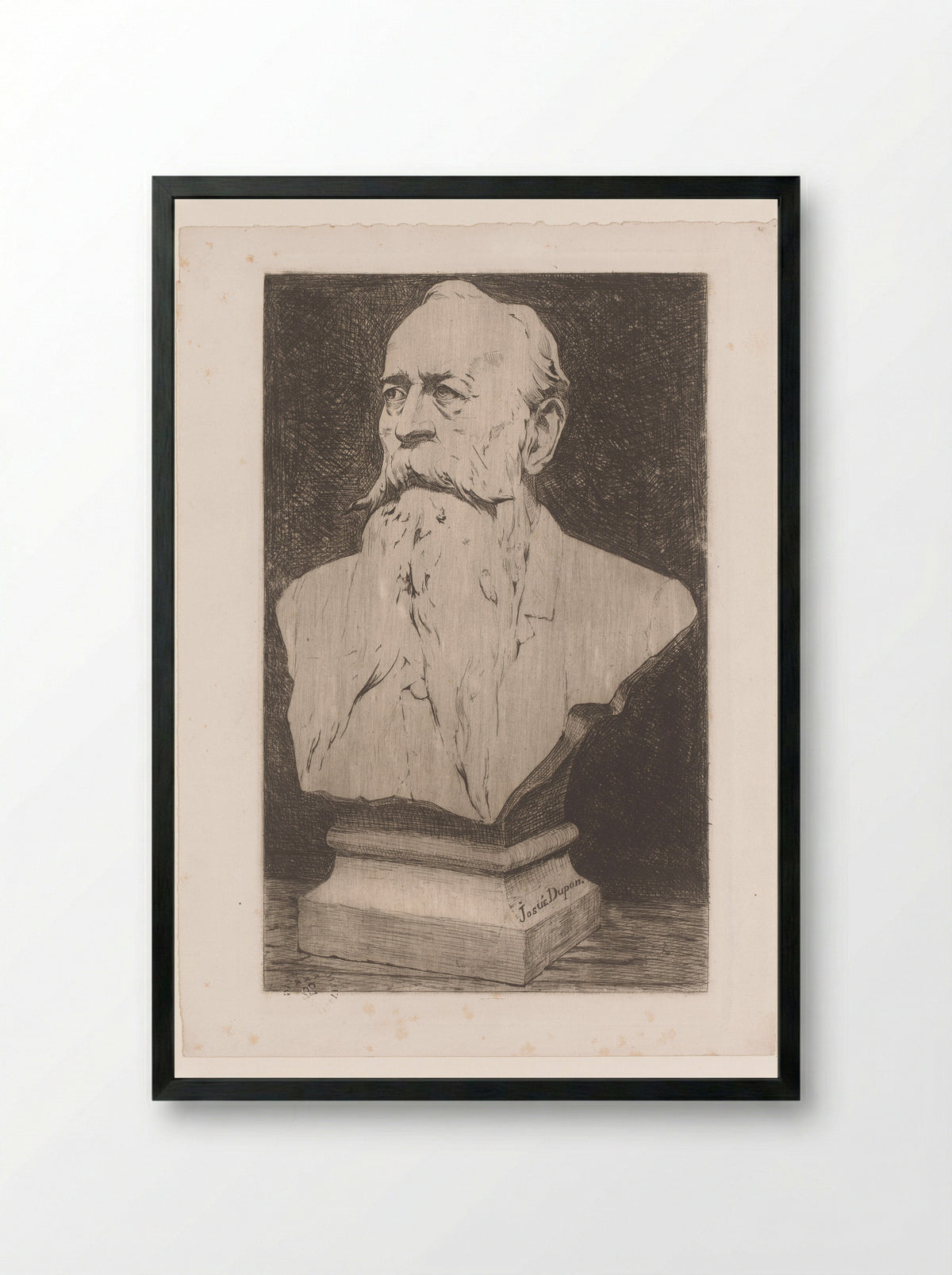 Bust of an Unknown Man - Josué Dupon - Framed Print Black