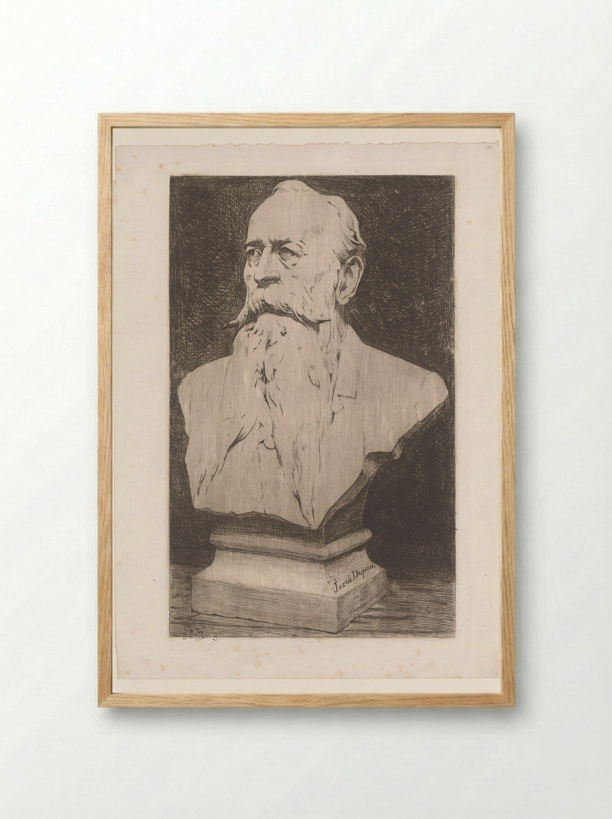 Bust of an Unknown Man - Josué Dupon - Framed Print Wood