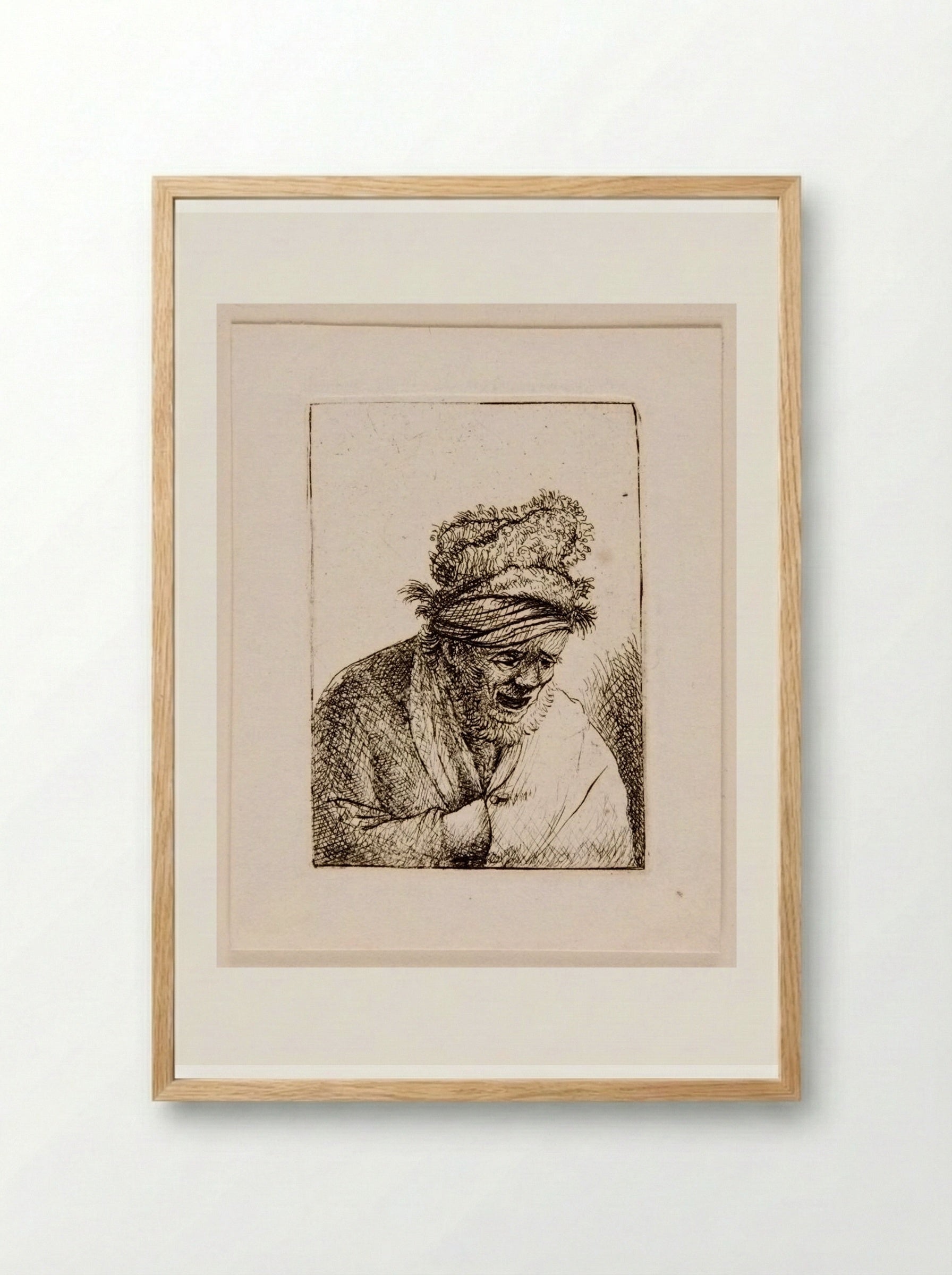 Bust of an old man - David Deuchar - Framed Print Wood