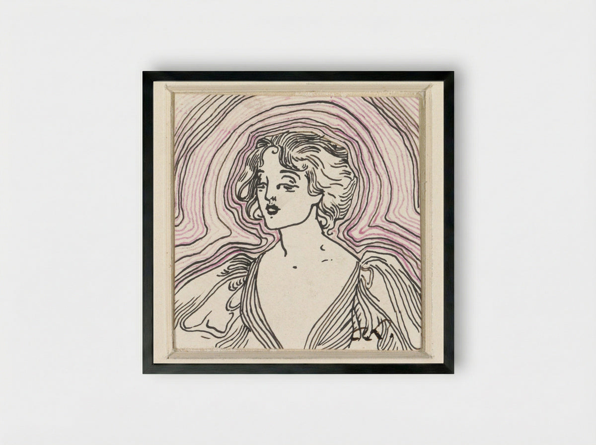 Buste van een jonge vrouw - C. Lapine - Framed Print Black