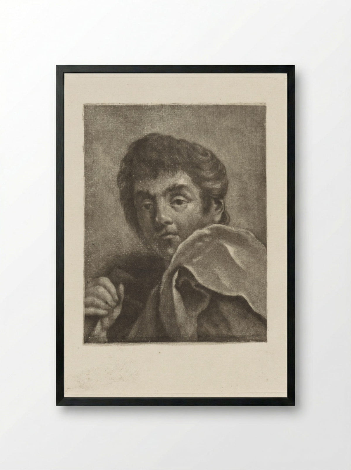 Buste van een jongen - Dirk van der Toorn - Framed Print Black