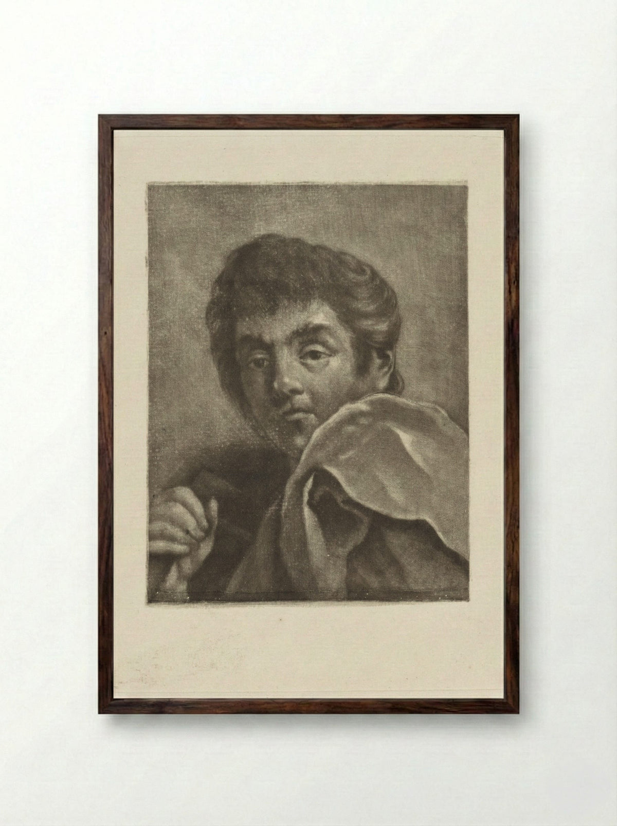 Buste van een jongen - Dirk van der Toorn - Framed Print Dark Wood
