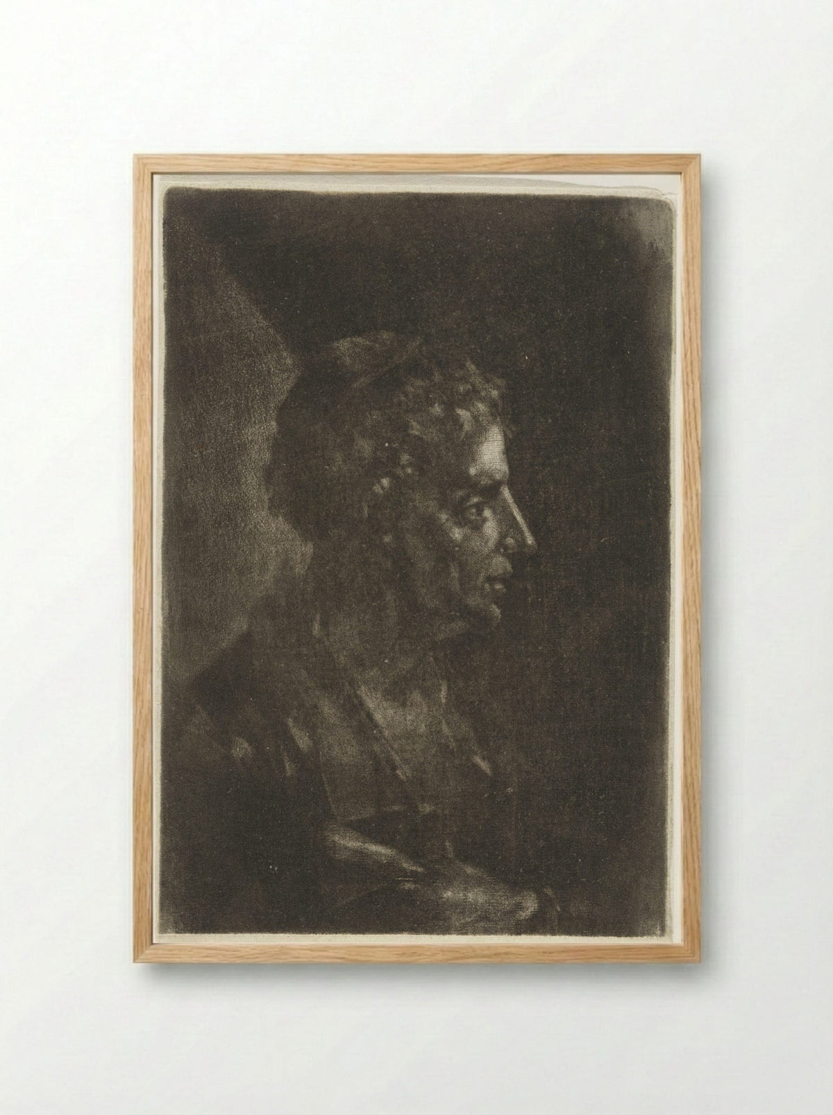 Buste van een man, in profiel - Justus van den Nijpoort - Framed Print Wood