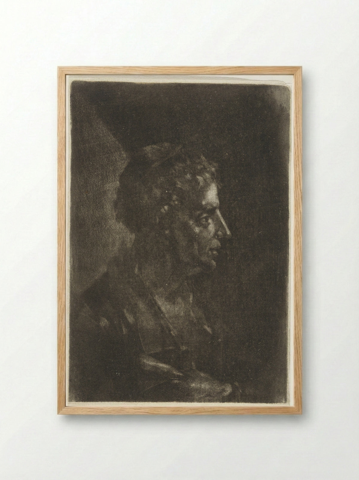 Buste van een man, in profiel - Justus van den Nijpoort - Framed Print Wood