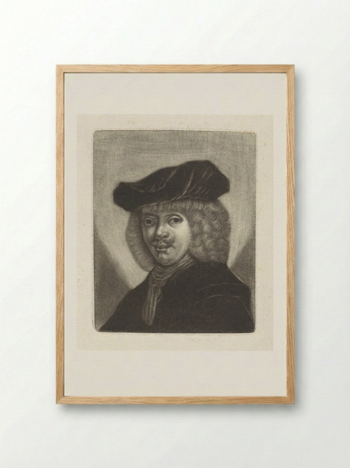 Buste van een man met een baret - Monogrammist BVH - Framed Print Wood