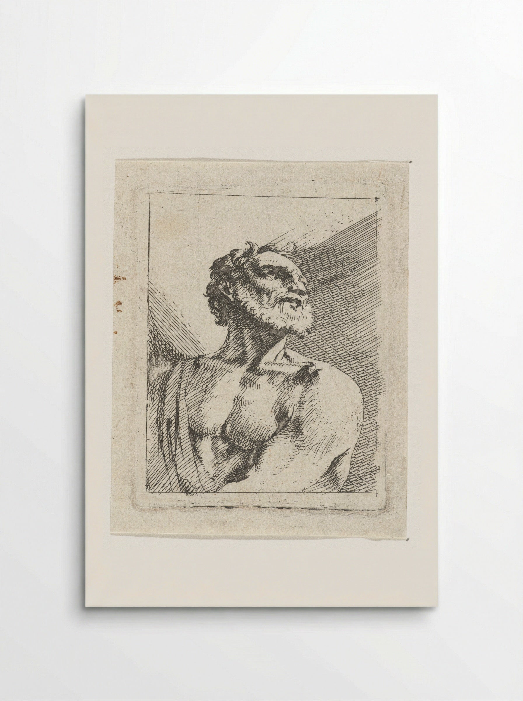 Buste van een man met ontblote schouder - Johann Heinrich Schönfeld - Poster