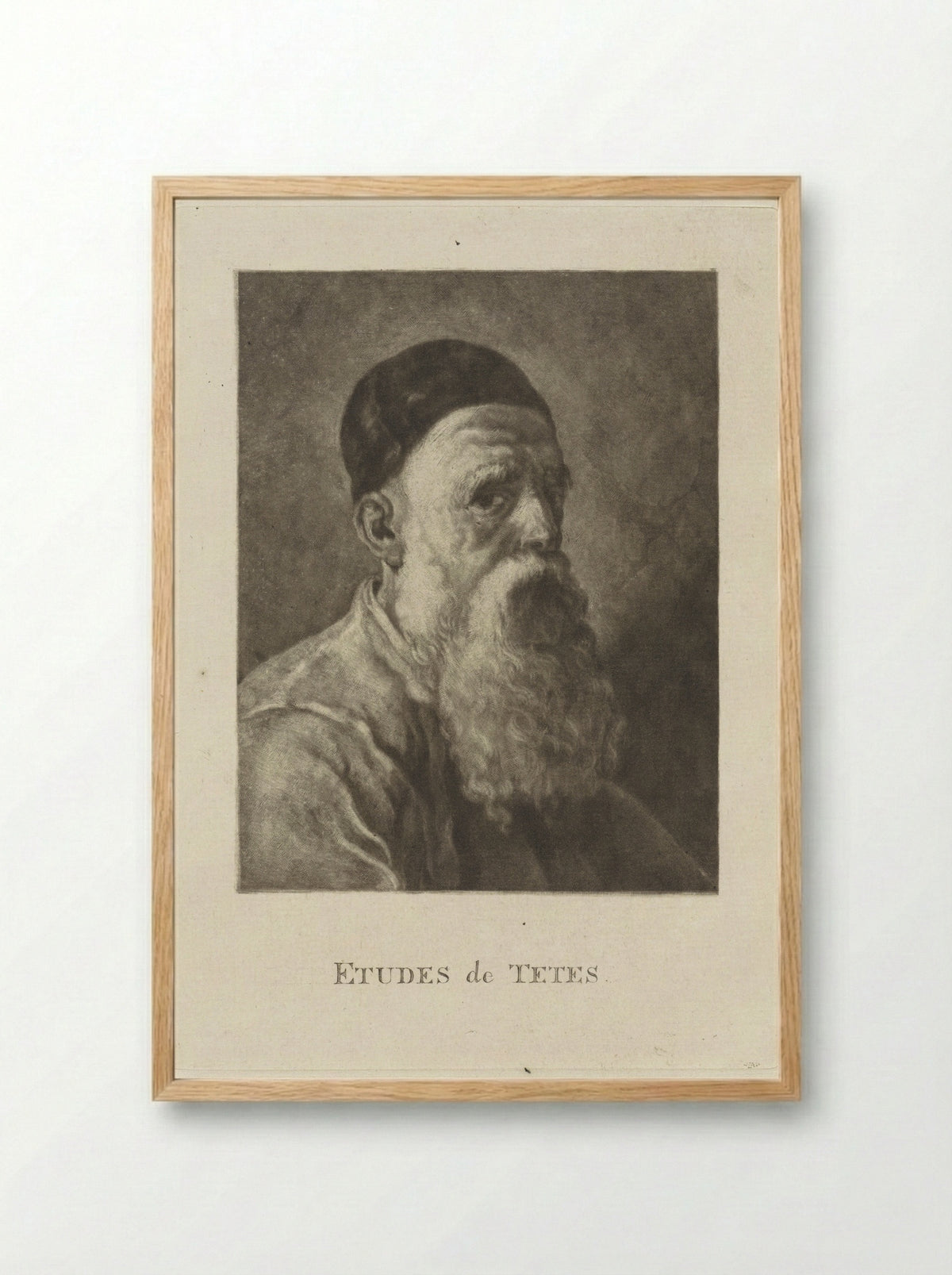 Buste van een oude man met een baard - Dirk van der Toorn - Framed Print Wood