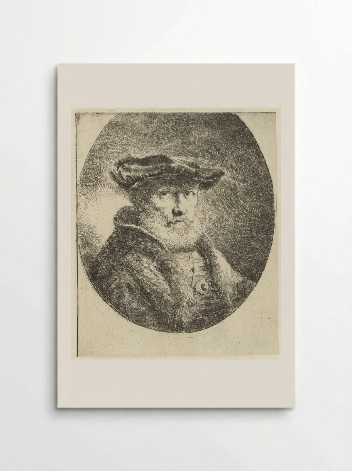 Buste van een oude man met fluwelen baret - Ferdinand Bol - Poster