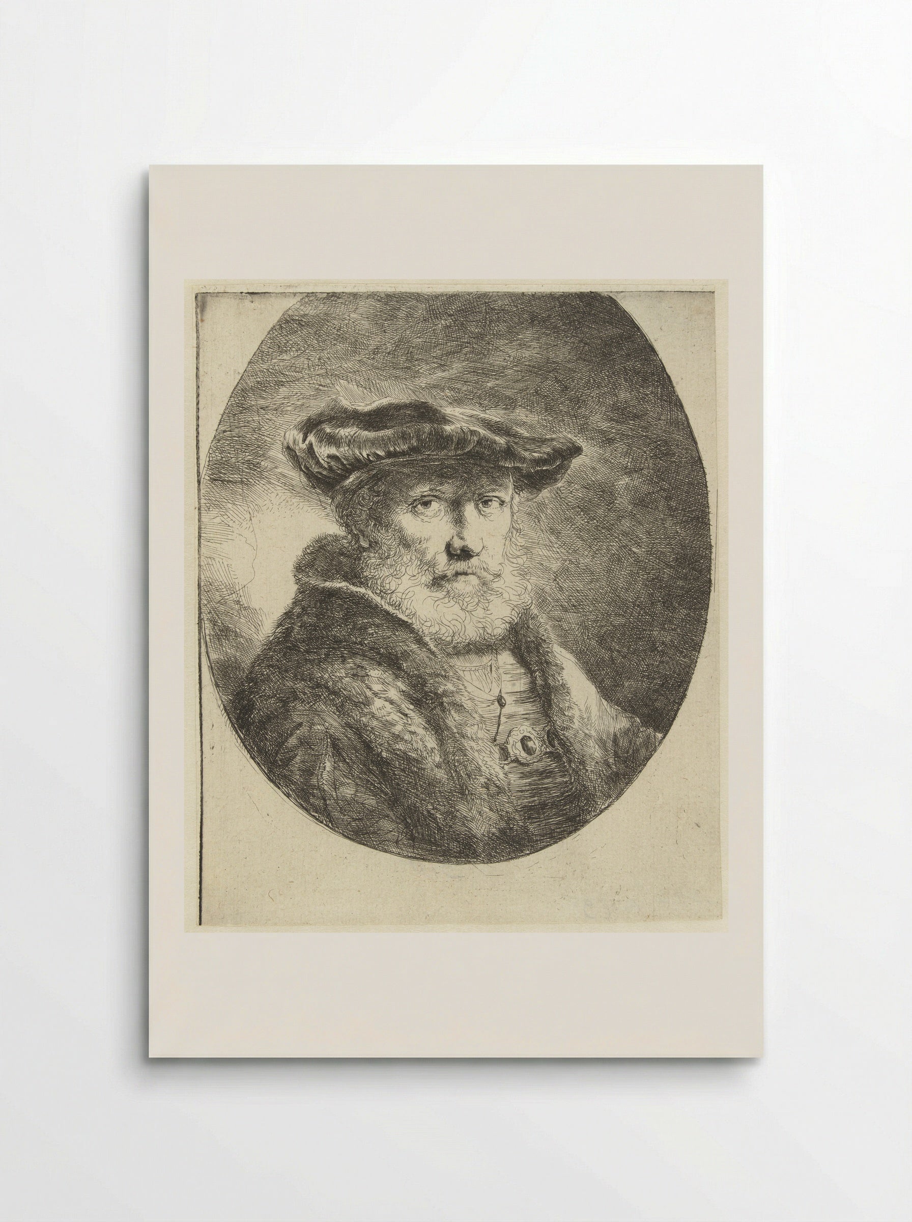 Buste van een oude man met fluwelen baret - Ferdinand Bol - Poster