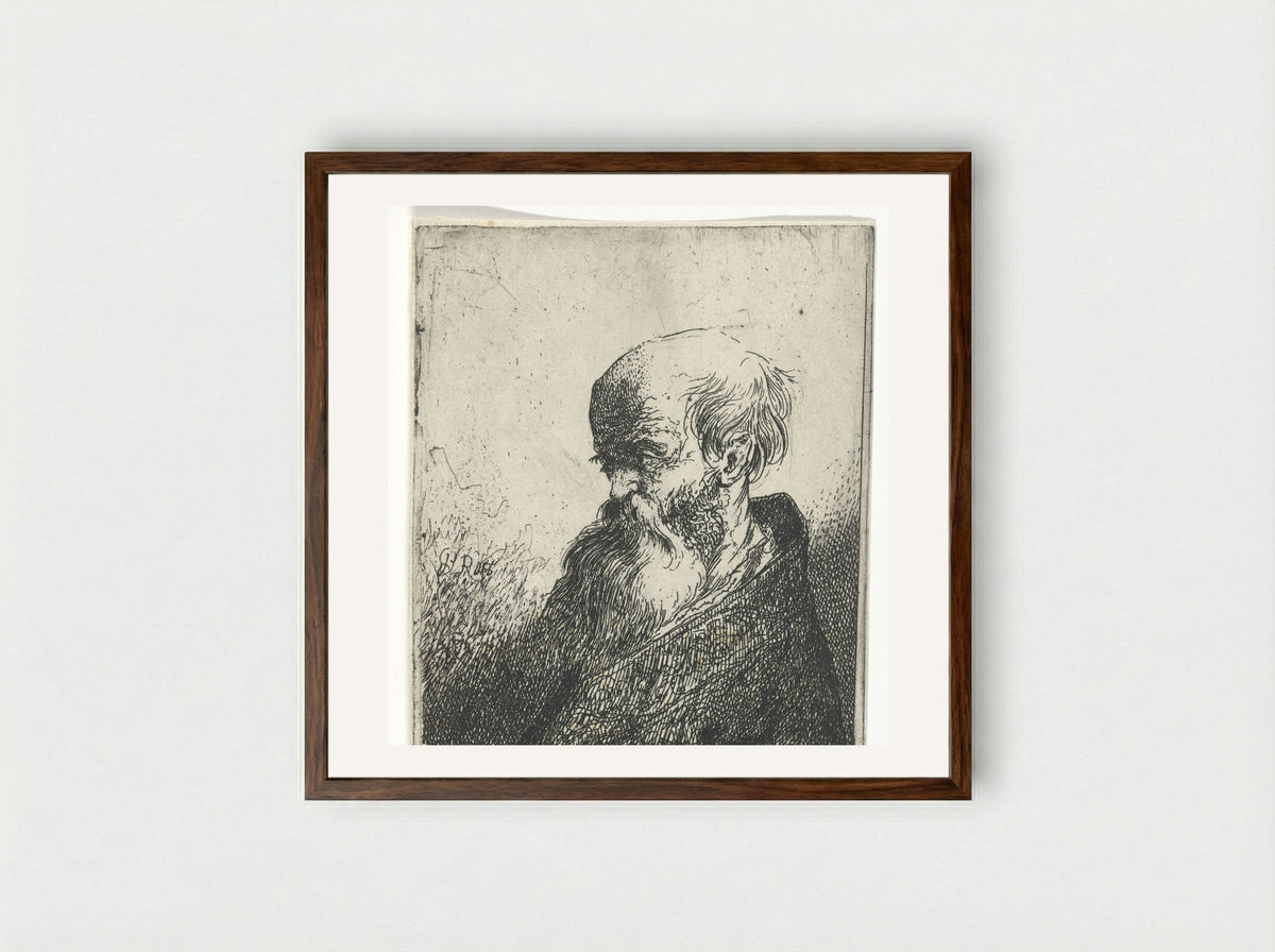 Buste van een priester - Pieter Rottermondt - Framed Print Dark Wood