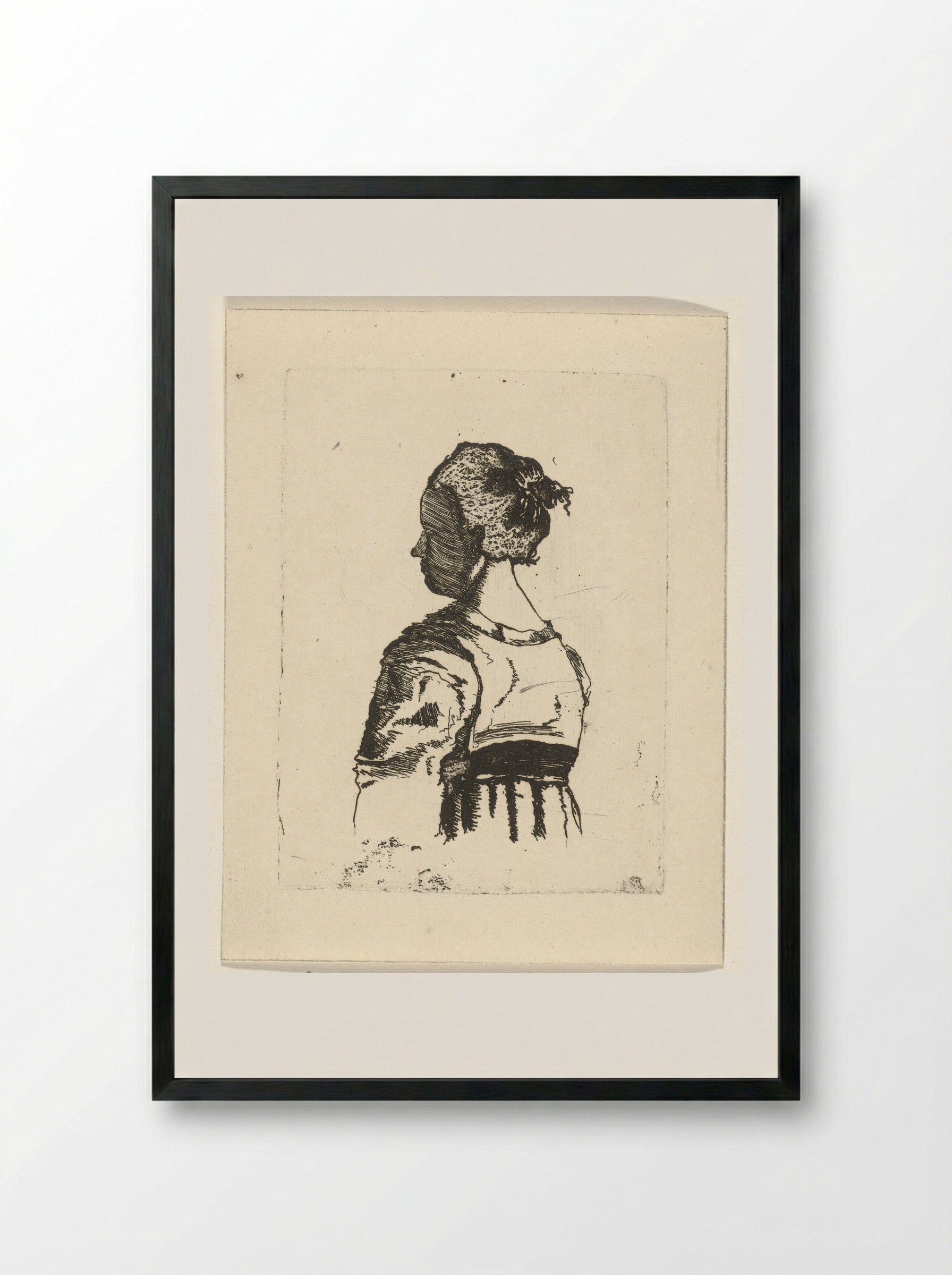 Buste van een vrouw - Gerrit Lamberts - Framed Print Black
