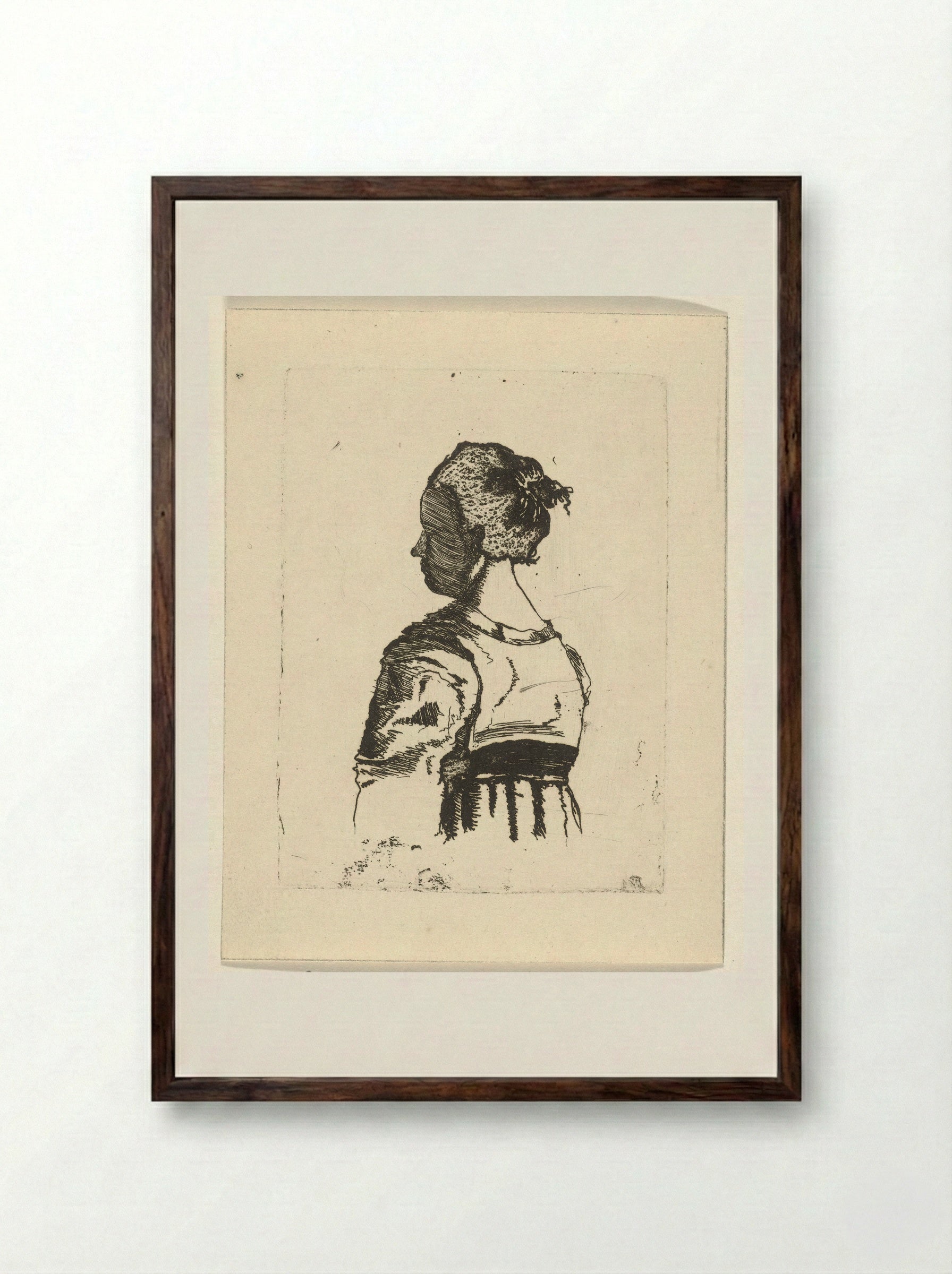 Buste van een vrouw - Gerrit Lamberts - Framed Print Dark Wood