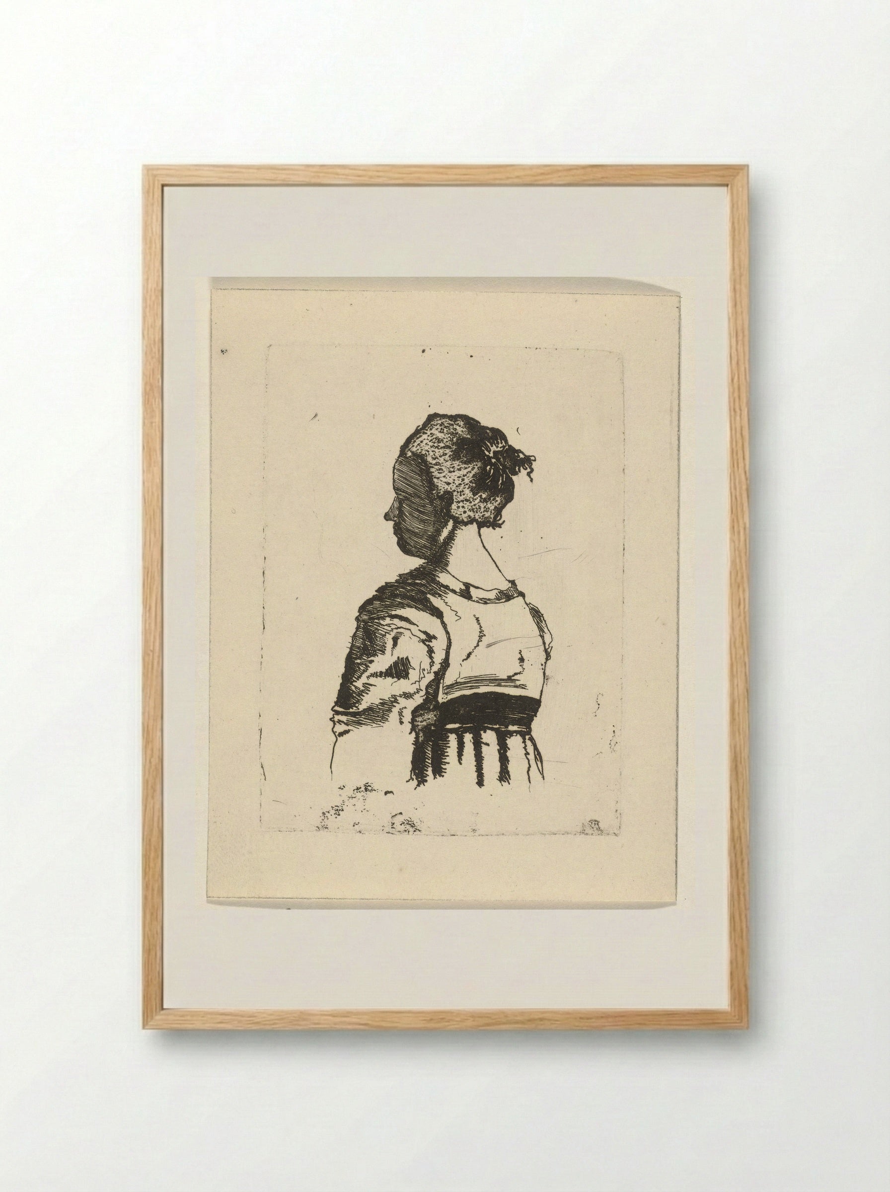 Buste van een vrouw - Gerrit Lamberts - Framed Print Wood