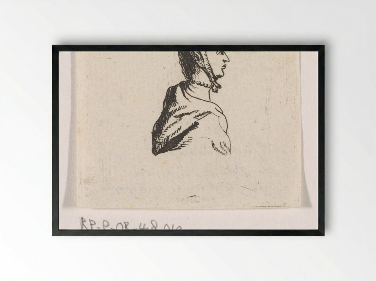 Buste van jonge vrouw, naar rechts - Hendrik van Maarseveen - Framed Print Black