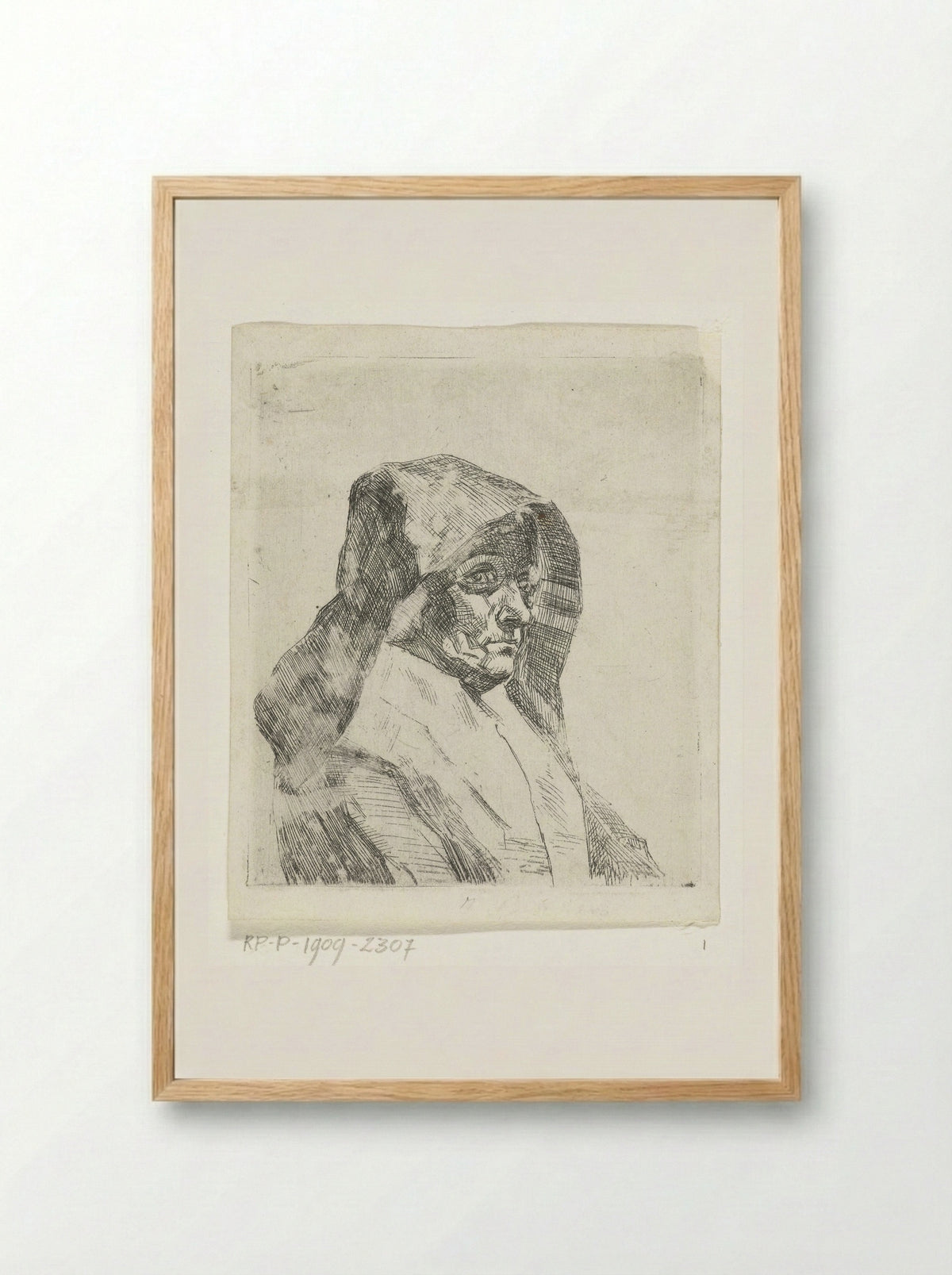 Buste van vrouw met muts - Jan Bikkers - Framed Print Wood