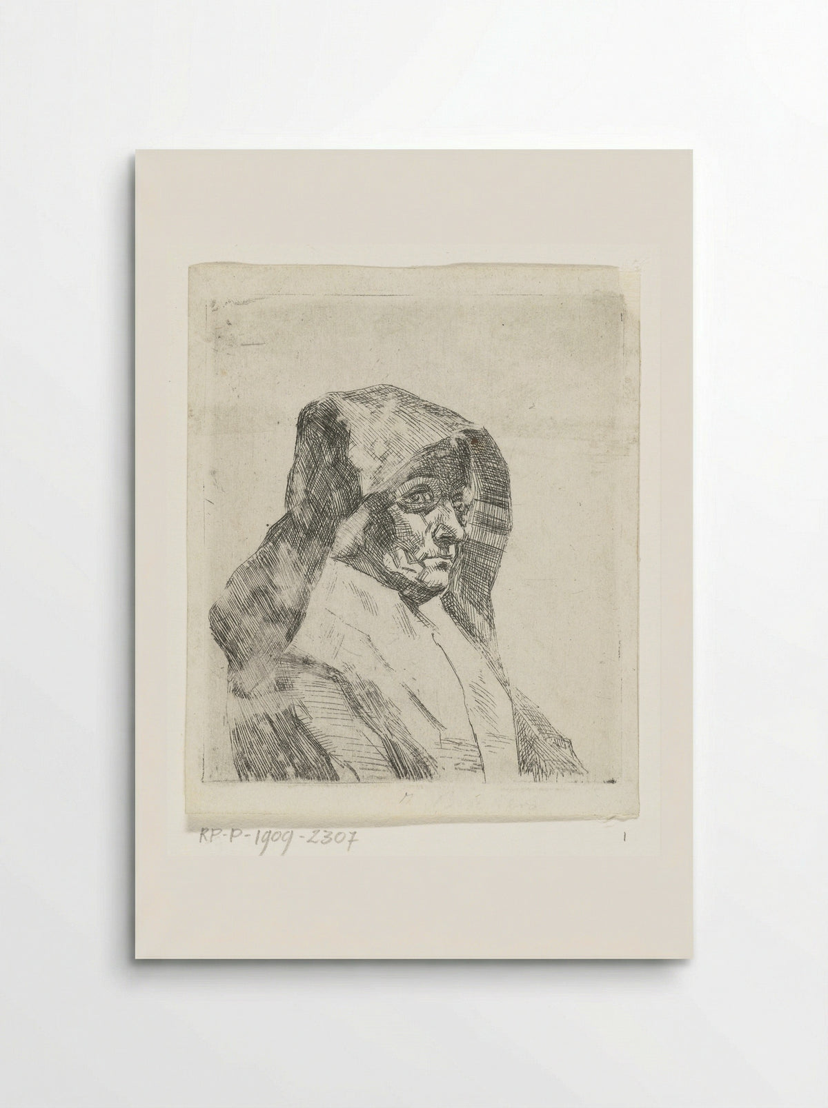 Buste van vrouw met muts - Jan Bikkers - Poster