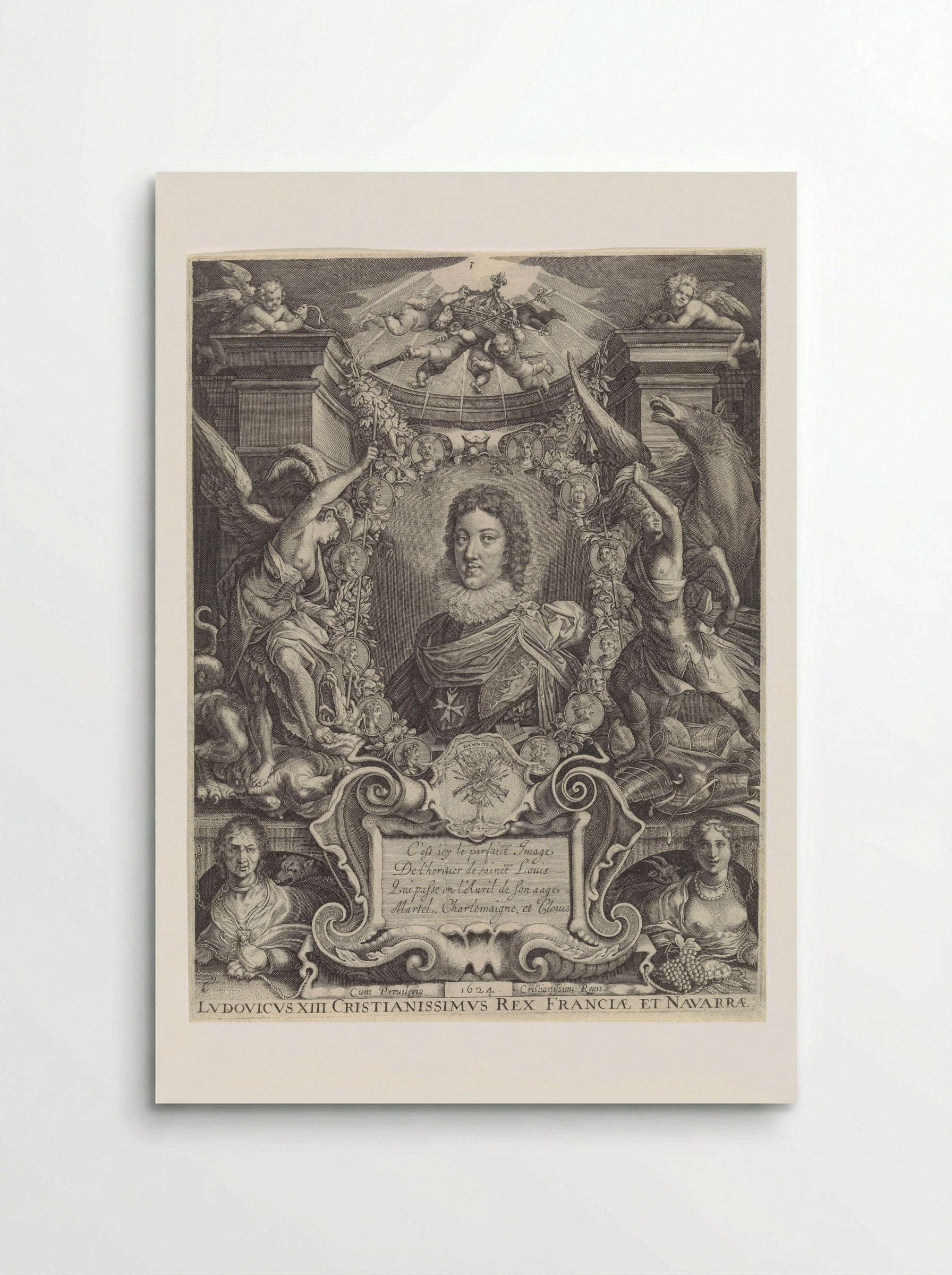 Busteportret van Lodewijk XIII - Crispijn van de Passe (II) - Poster