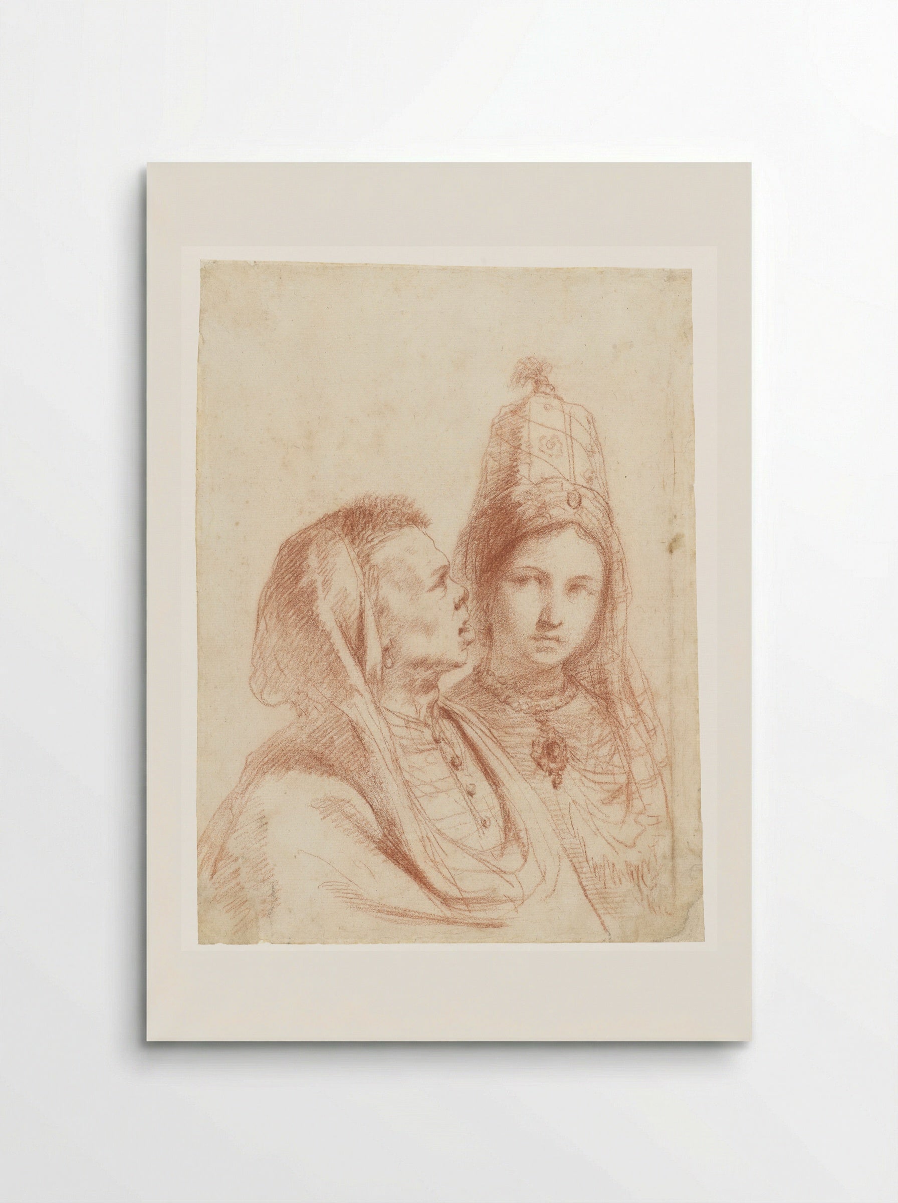 Busts of a Man and a Woman in South-Eastern European Costumes - Guercino - Poster