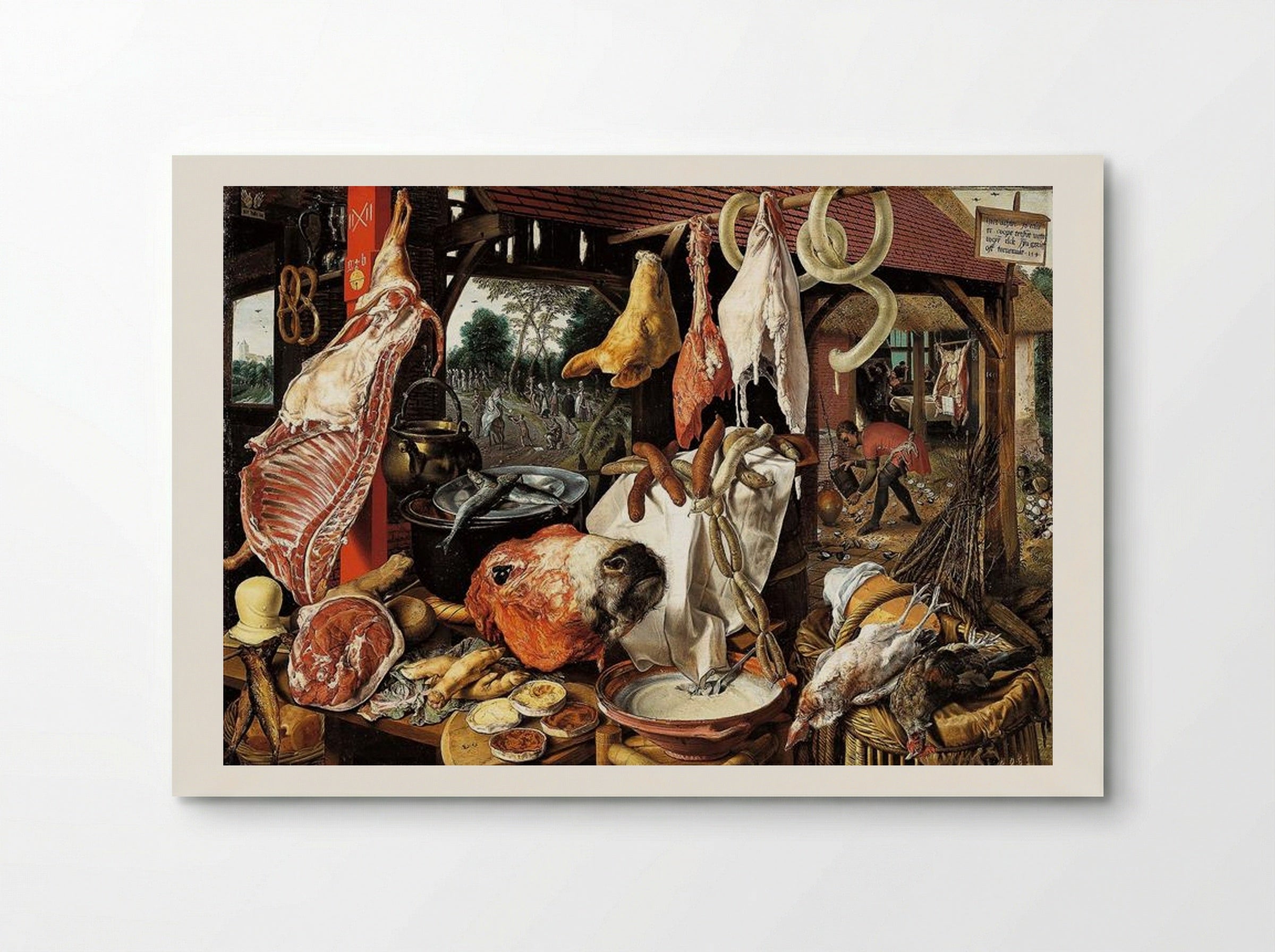 Butcher's Stall with the Flight into Egypt - Pieter Aertsen - Poster