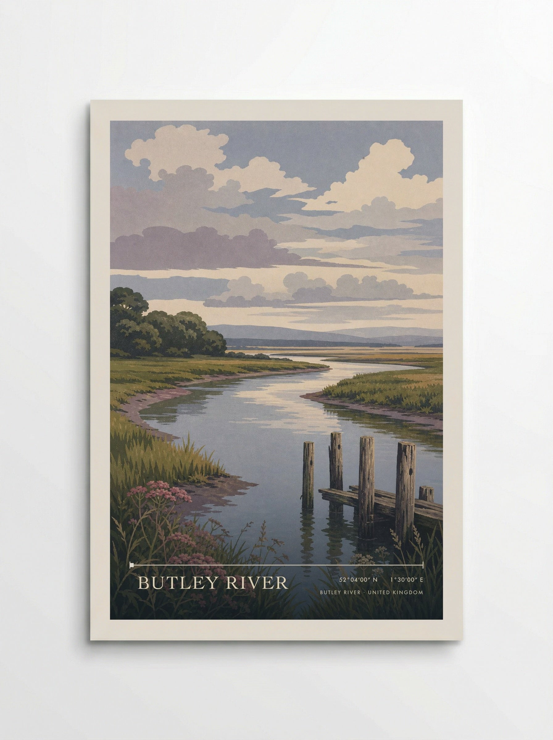 Butley River United Kingdom Travel Poster - Poster