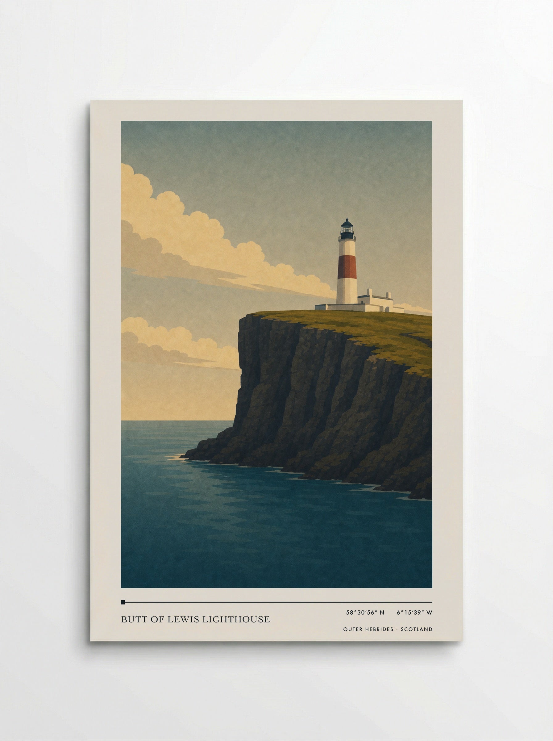 Butt of Lewis Lighthouse Travel Poster Artwork - Poster