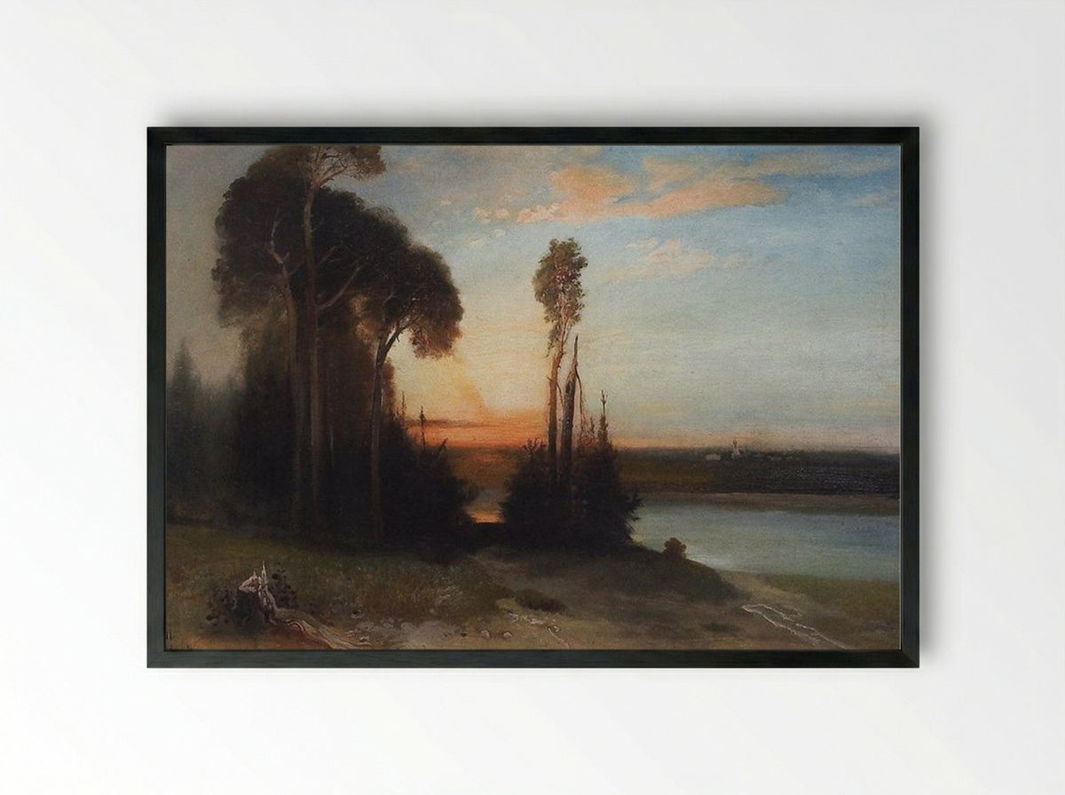 By Evening - Aleksey Savrasov - Framed Print Black