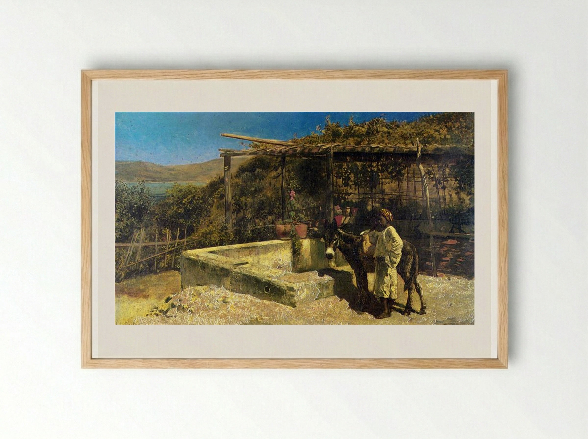 By The Well - Edwin Lord Weeks - Framed Print Wood