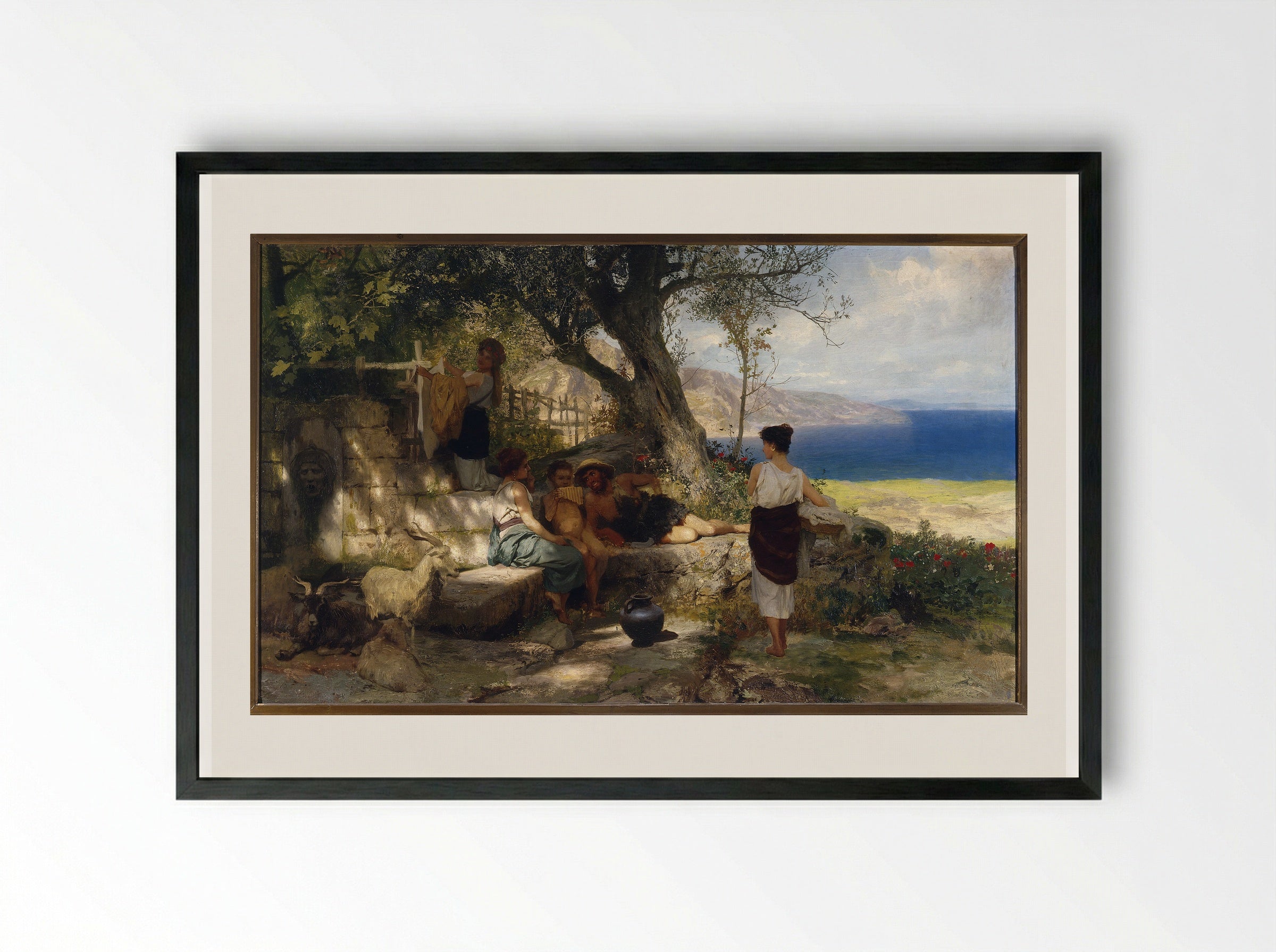 By a Spring - Henryk Siemiradzki - Framed Print Black