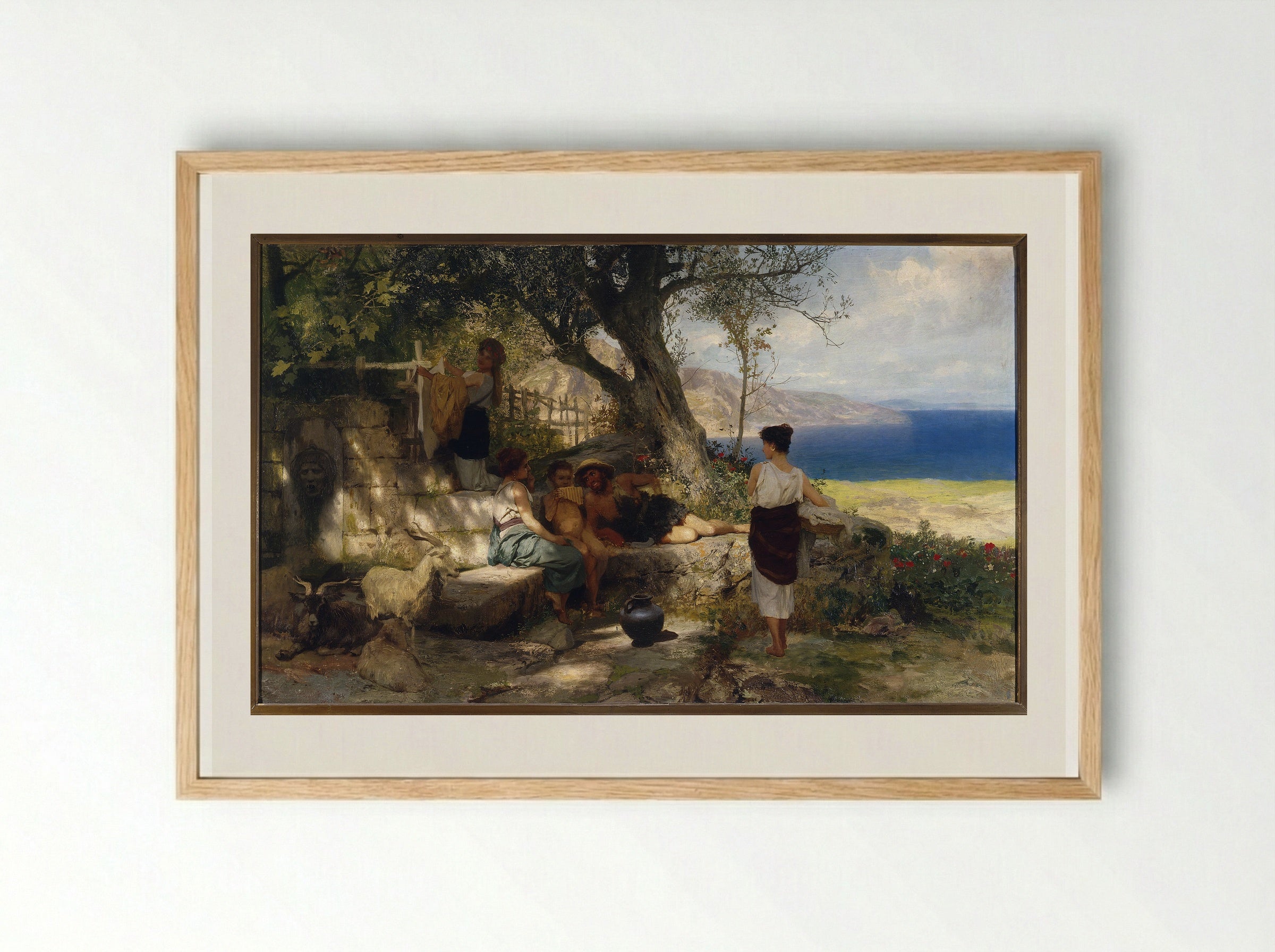 By a Spring - Henryk Siemiradzki - Framed Print Wood
