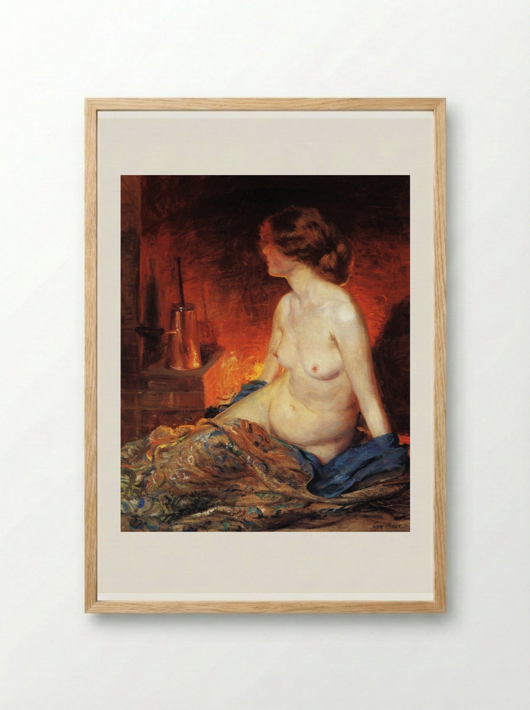 By the Fireside - Guy Rose - Framed Print Wood