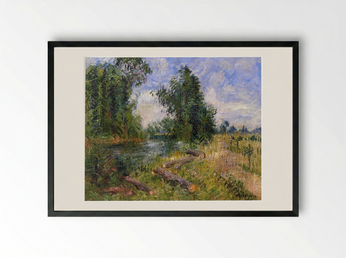 By the Lorne River near Caen - Gustave Loiseau - Framed Print Black