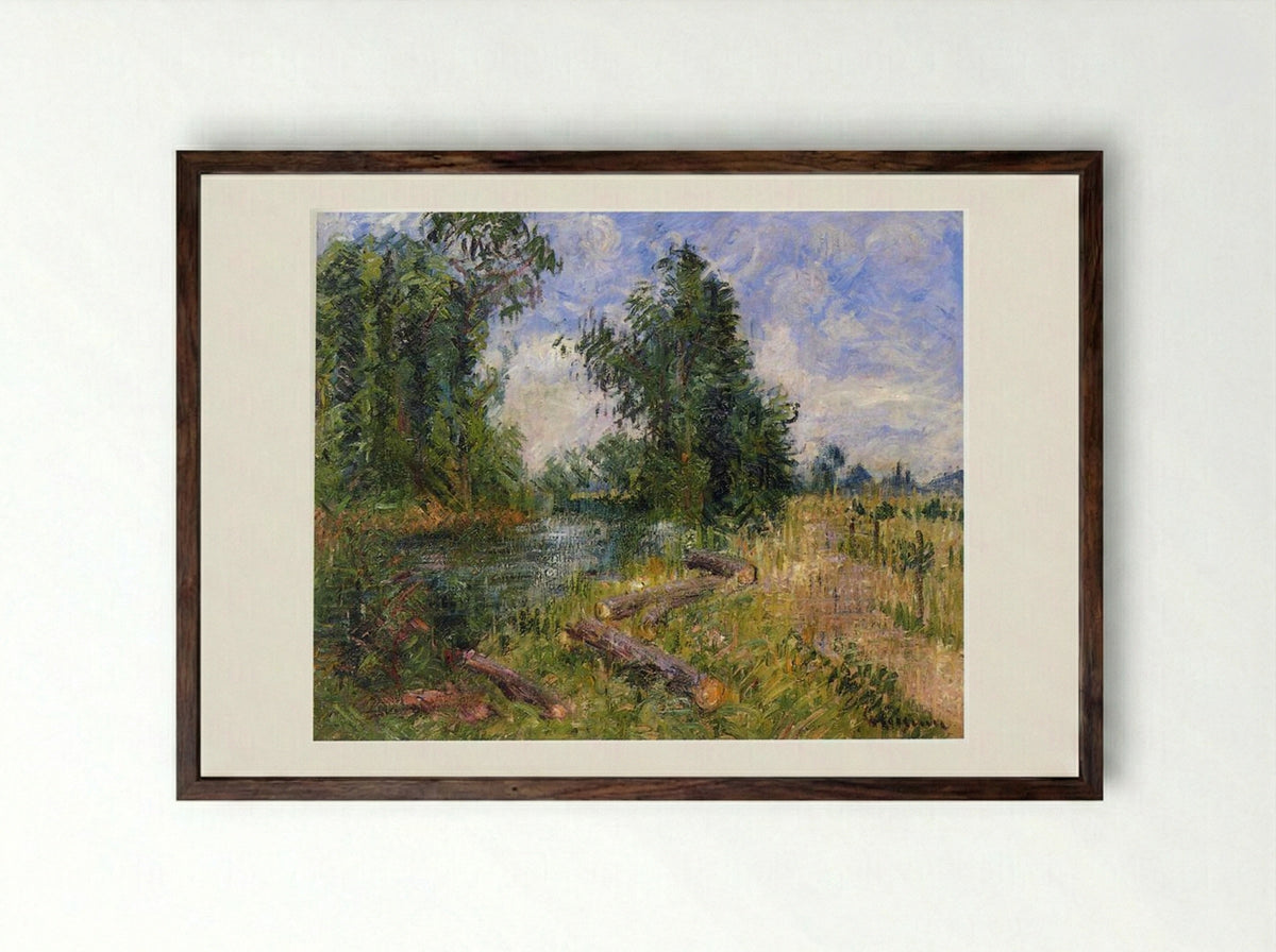 By the Lorne River near Caen - Gustave Loiseau - Framed Print Dark Wood
