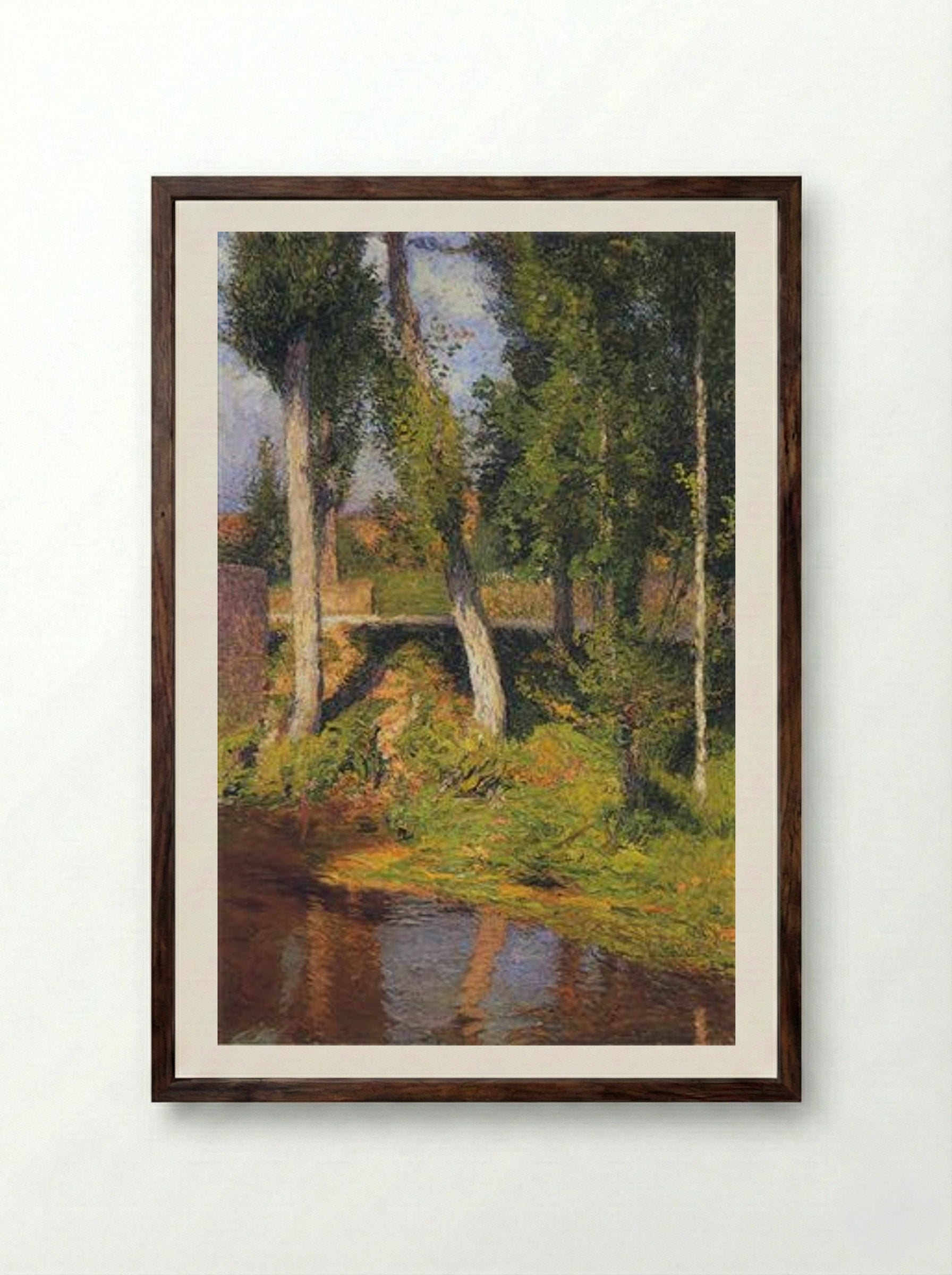 By the River - Henri Martin - Framed Print Dark Wood