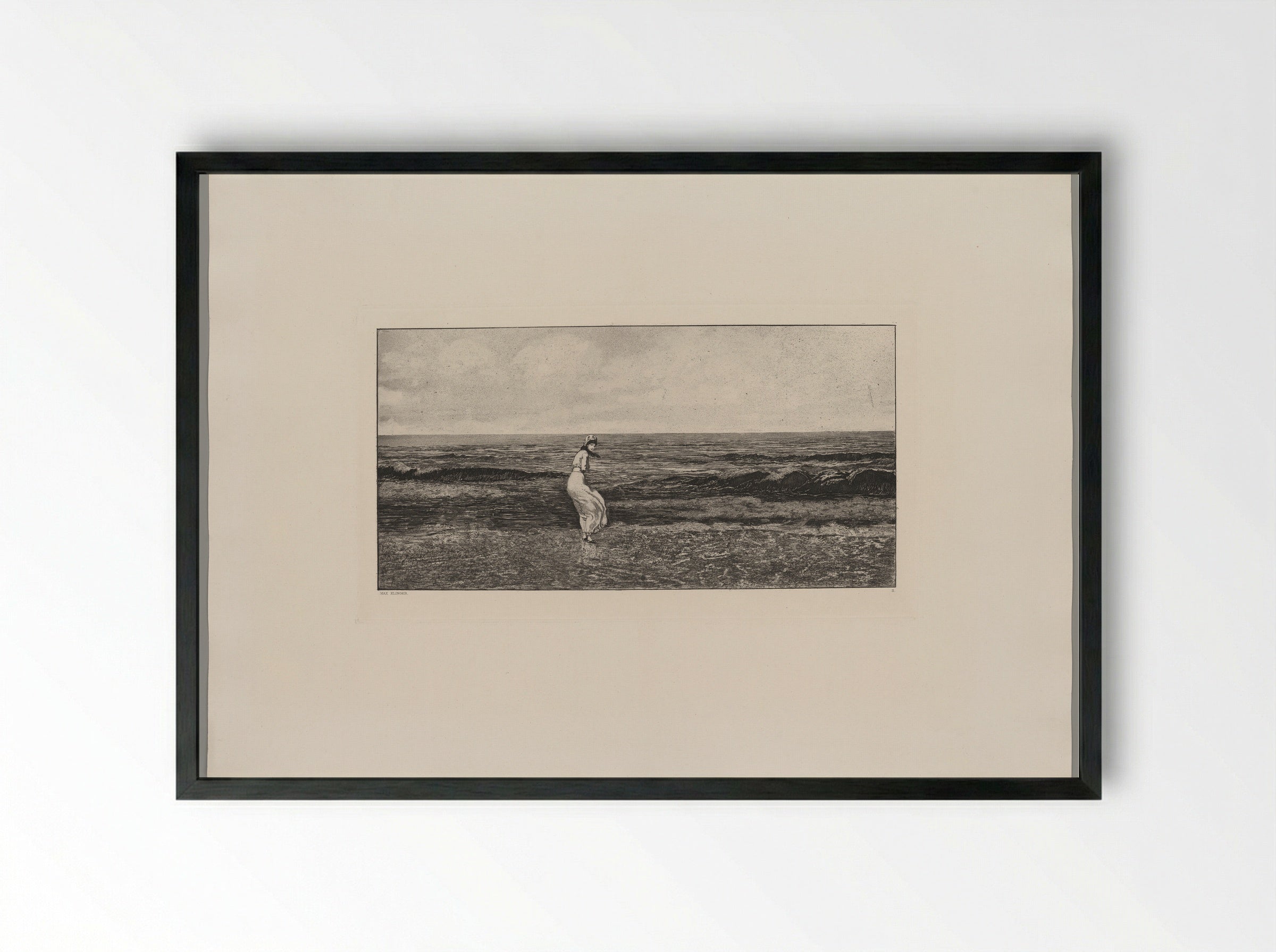 By the Sea - Max Klinger - Framed Print Black