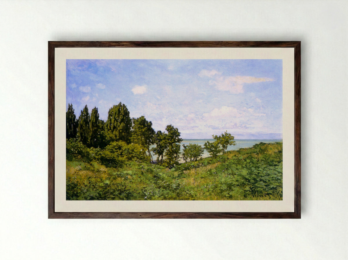 By the Sea - Claude Monet - Framed Print Dark Wood