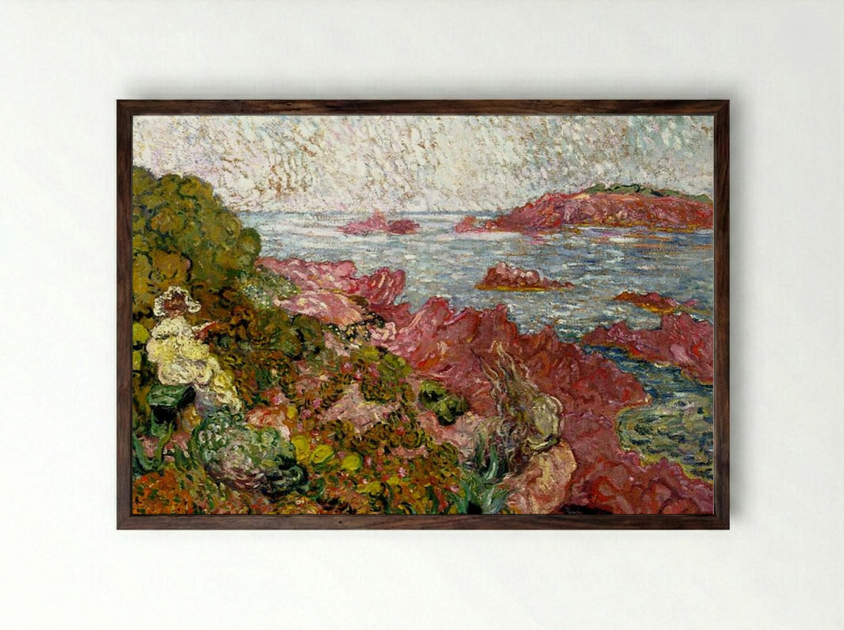 By the Sea - Louis Valtat - Framed Print Dark Wood
