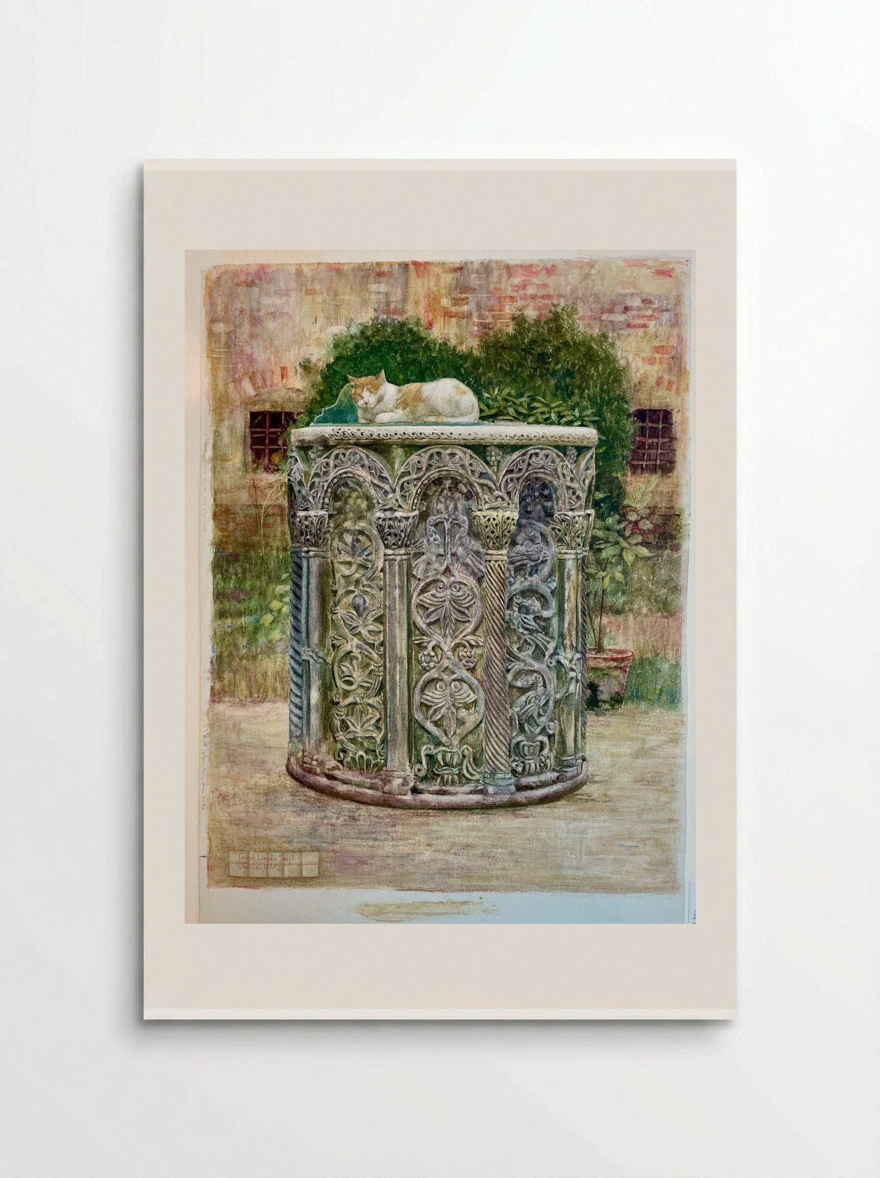 Byzantine Well Curb with Cat, Venice - Joseph Lindon Smith - Poster