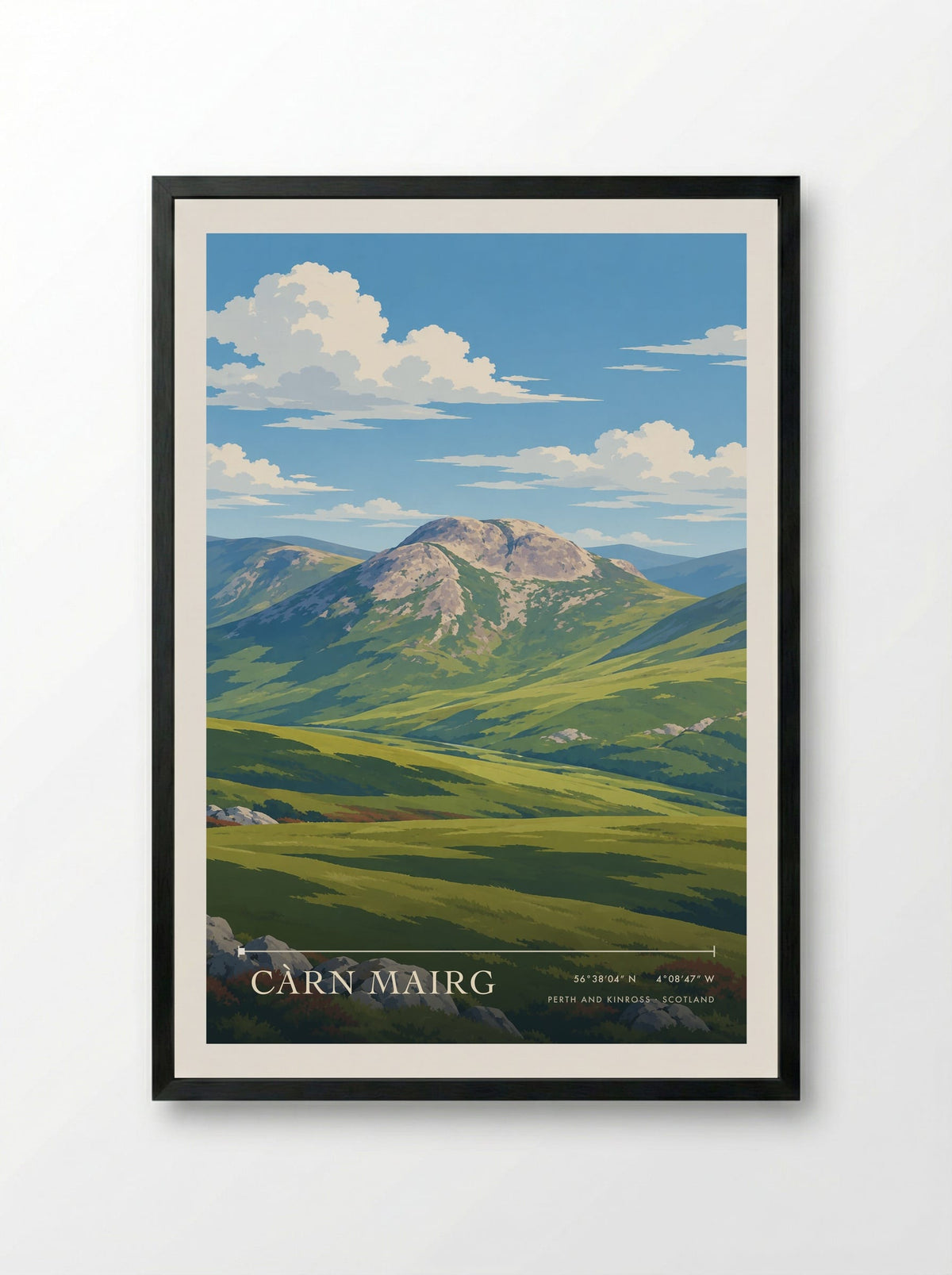Càrn Mairg, Perth and Kinross | Travel Poster - Framed Print Black