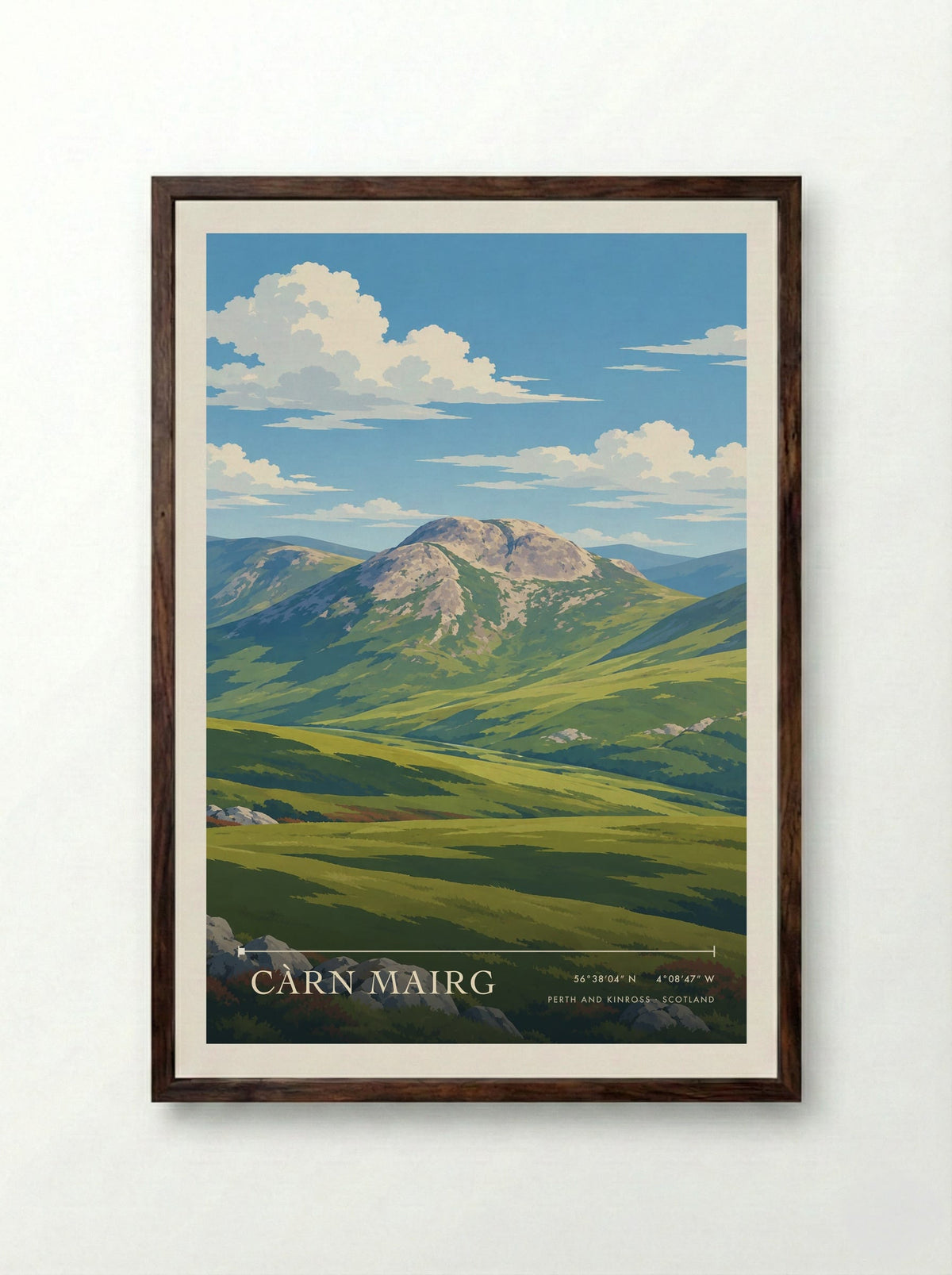 Càrn Mairg, Perth and Kinross | Travel Poster - Framed Print Dark Wood