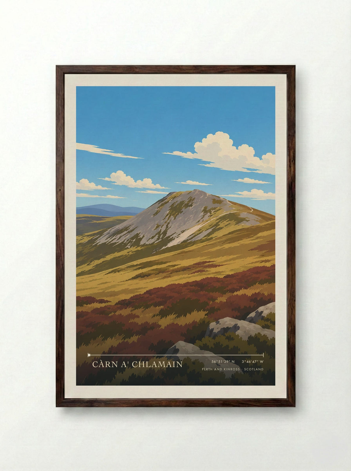 Càrn a' Chlamain, Perth and Kinross | Travel Poster - Framed Print Dark Wood