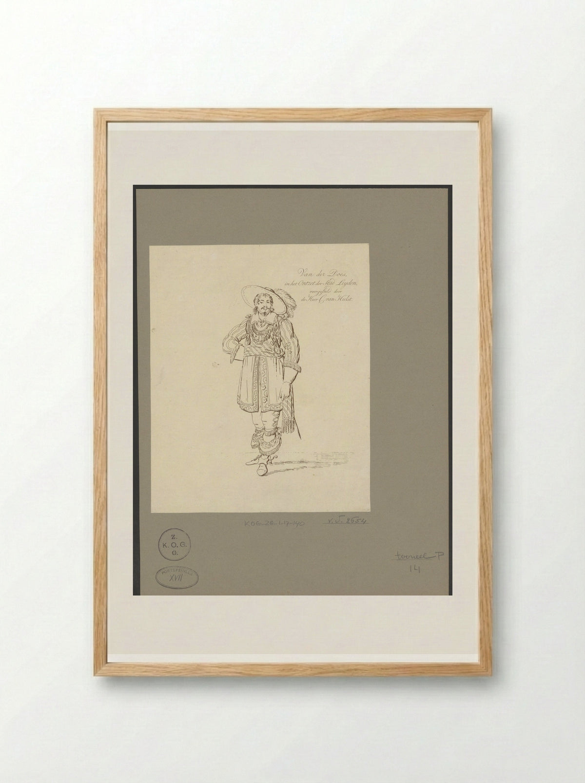 C. van Hulst in the role of Van der Does - Johannes Jelgerhuis - Framed Print Wood