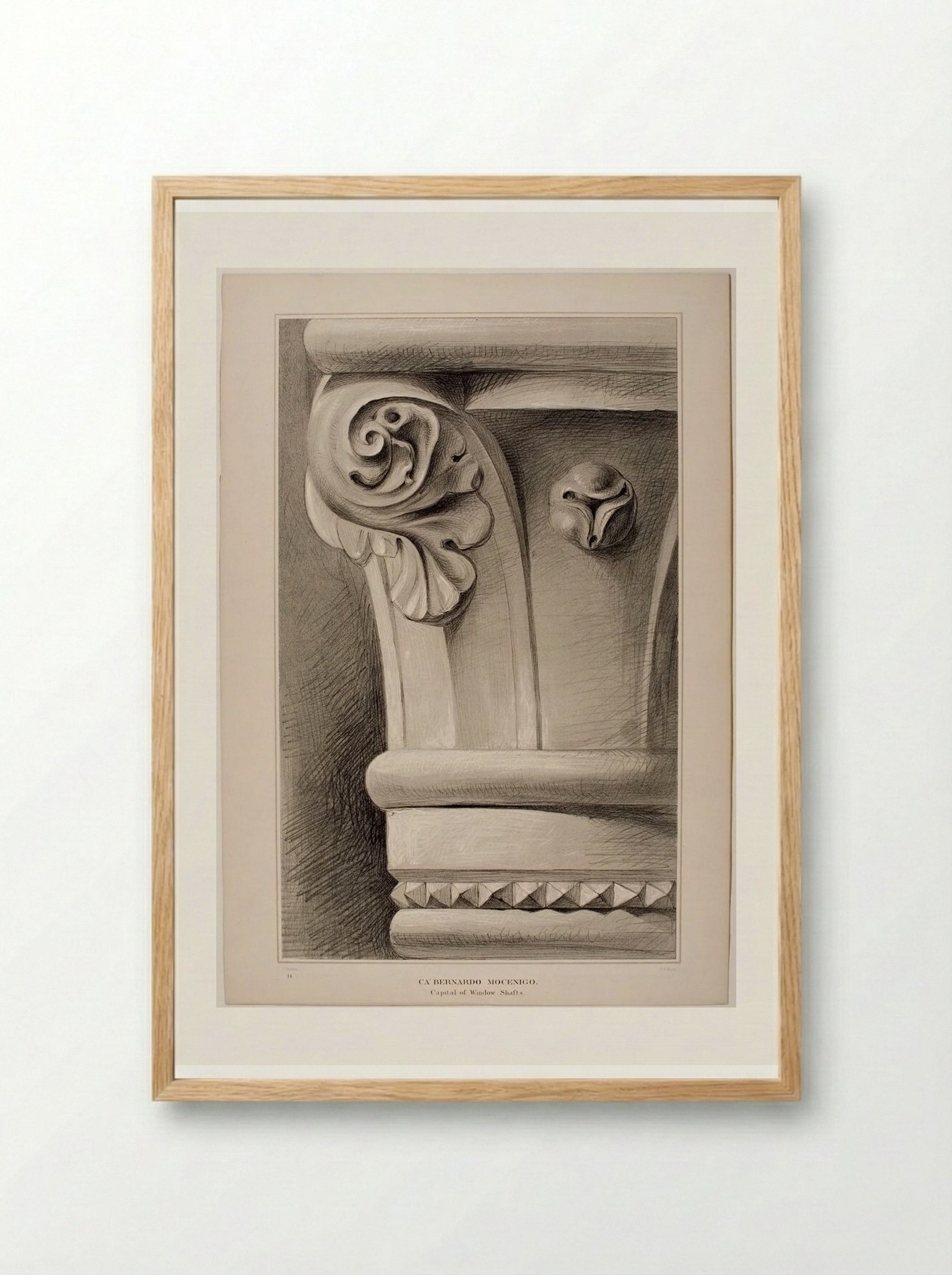 Ca' Bernardo Mocenigo: Capital of Window Shafts - Thomas Shotter Boys - Framed Print Wood